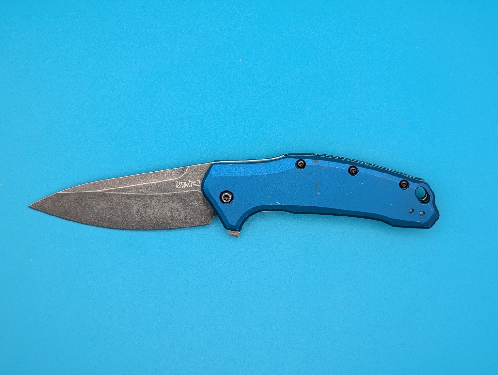 Kershaw Link Blackwashed Plain Edge 1776NBNW Assisted Open Pocket Knife