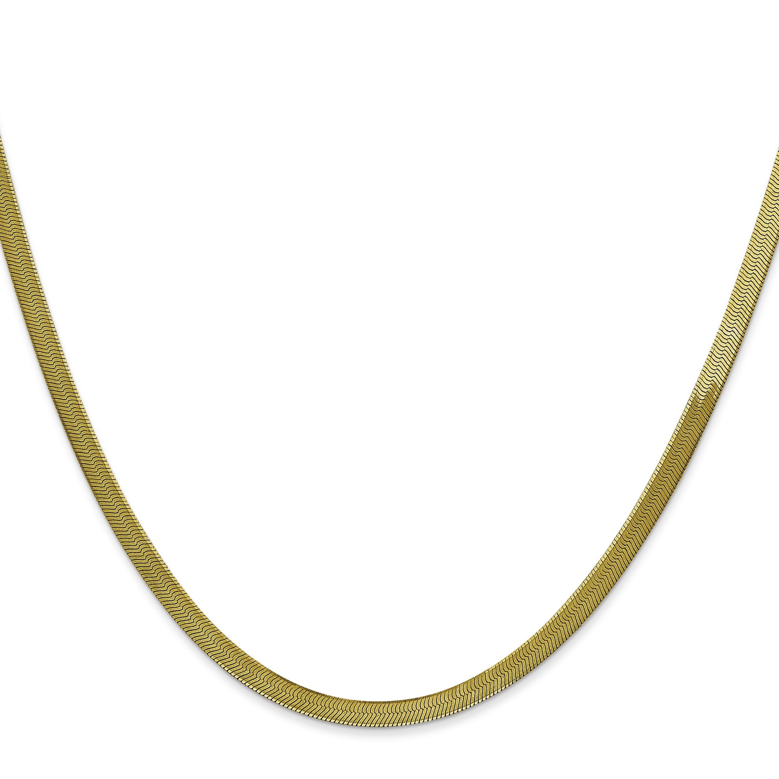 3mm Silky Herringbone Chain Necklace 16 inch 10k Yellow Gold Solid