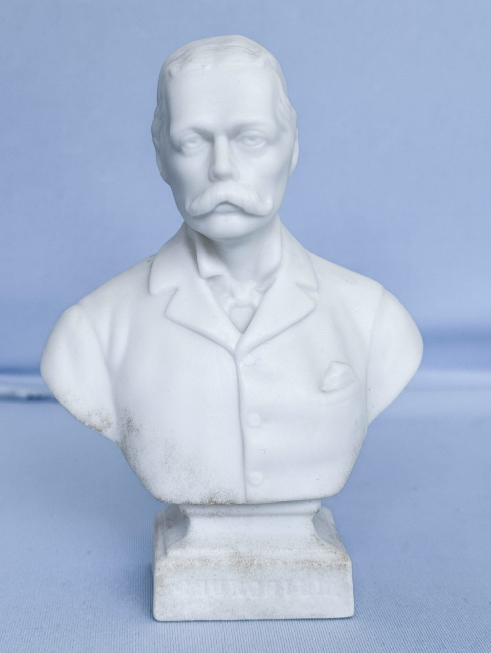 Rare 19th C Antique Bisque Porcelain Randolph Churchill Bust by Turner & Wood