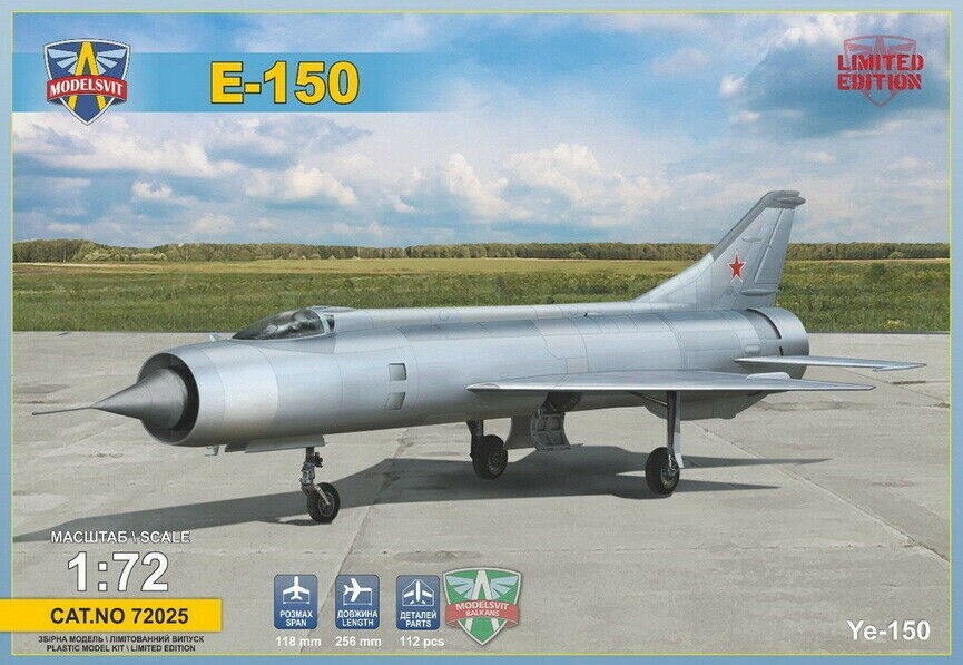 1/72 Modelsvit 72025 Ye-150 Interceptor prototype plastic model kit 1/72 Modelsvit 72025 Ye-150 Interceptor prototype plastic model kit