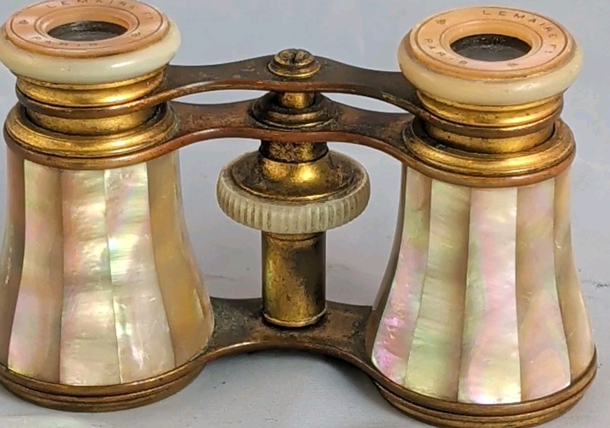 RARE 1880 LEMAIRE ABALONE OPERA GLASSES EXCELLENT CONDITION Bee Fi Paris France 
