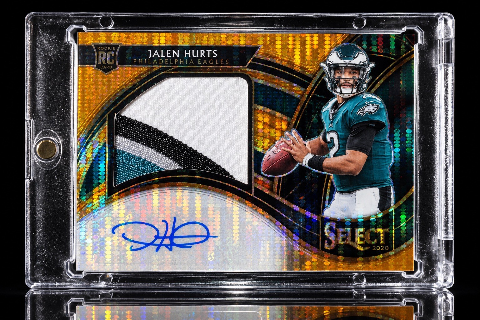 2020 PANINI SELECT  Jalen Hurts RC RPA Auto Prime Neon Orange Pulsar /25