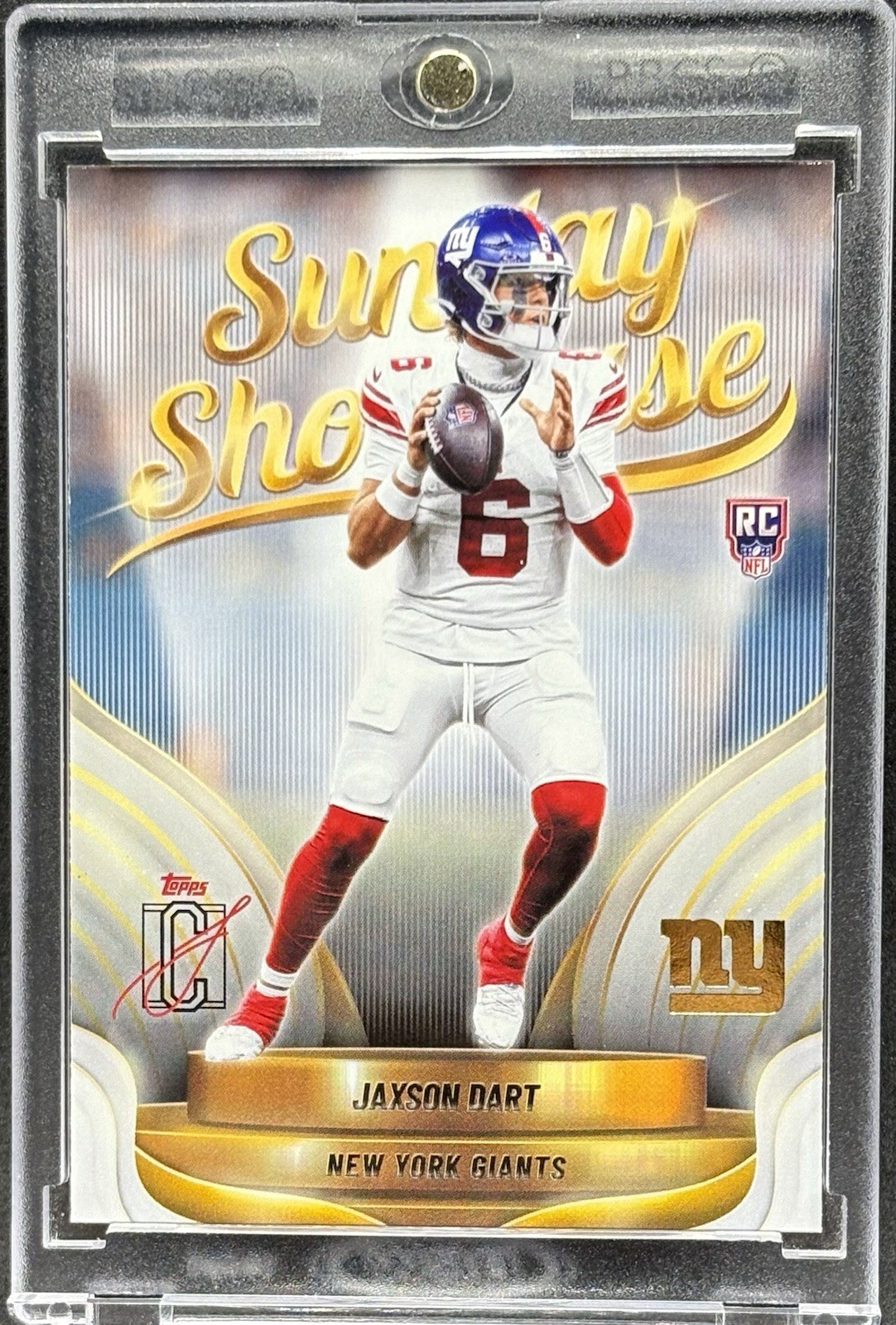 Jaxson Dart  ROOKIE RC GOLD HOLO FOIL CARD  TOPPS GIANTS MINT