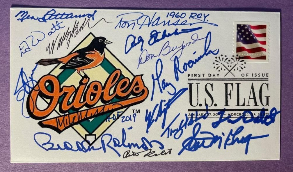 SIGNED BALTIMORE ORIOLES LEGENDS (15 SIGS) FDC AUTOGRAPHED FIRST DAY COVER SIGNED BALTIMORE ORIOLES LEGENDS (15 SIGS) FDC AUTOGRAPHED FIRST DAY COVER