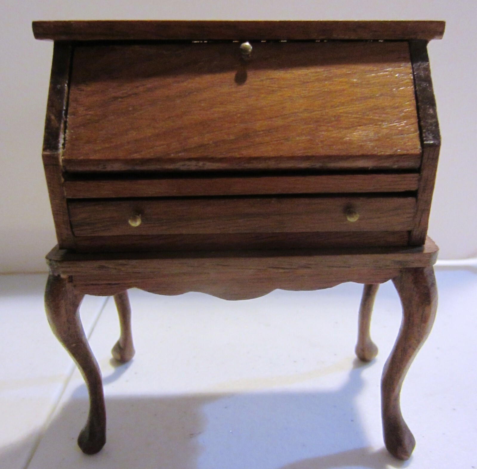 Vintage handmade dollhouse Secretary Desk signed B leo Fallert