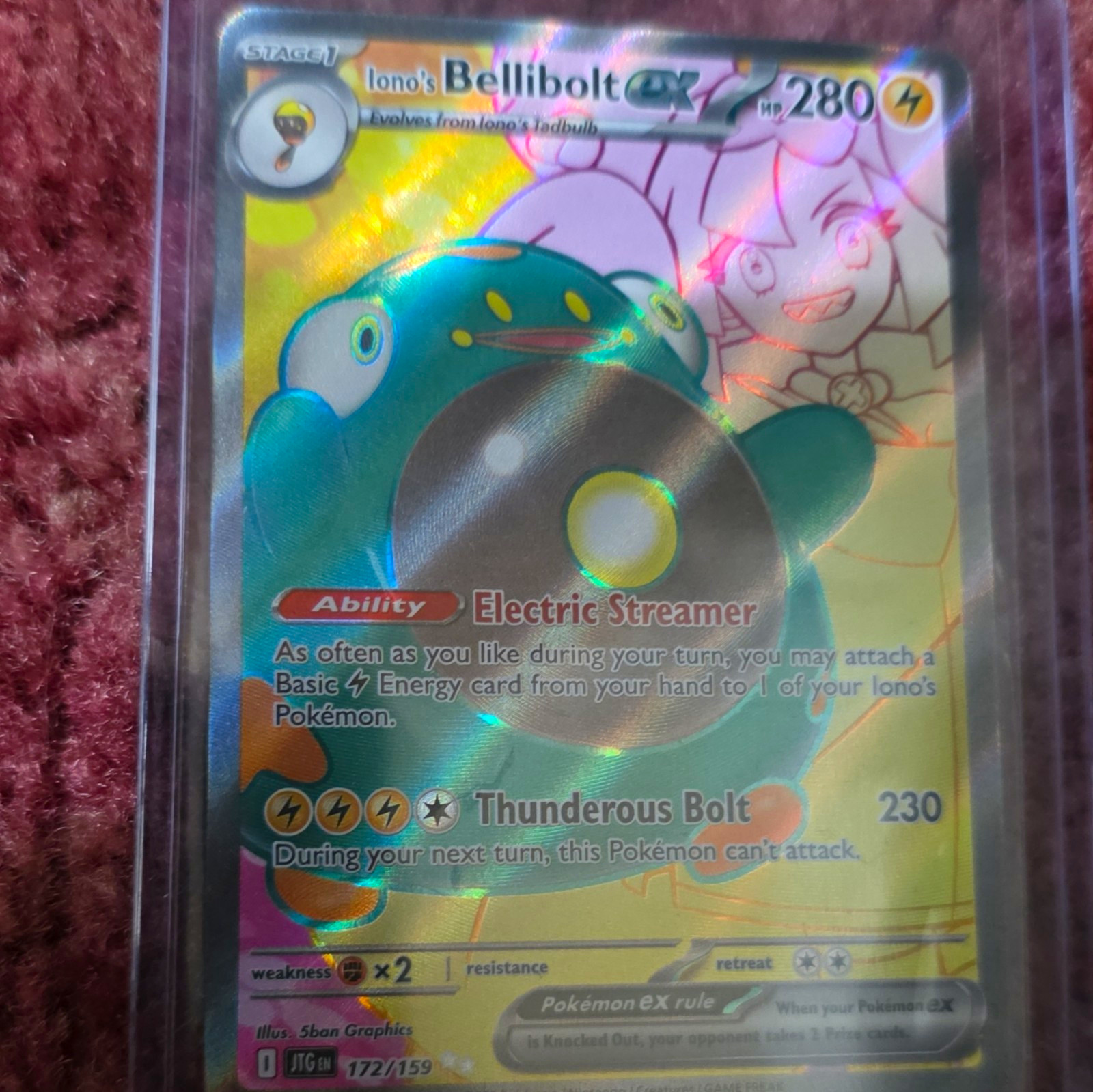 Iono\'s Bellibolt ex 172/159 Journey Together Full Art Holo Ultra Rare EX HP 280
