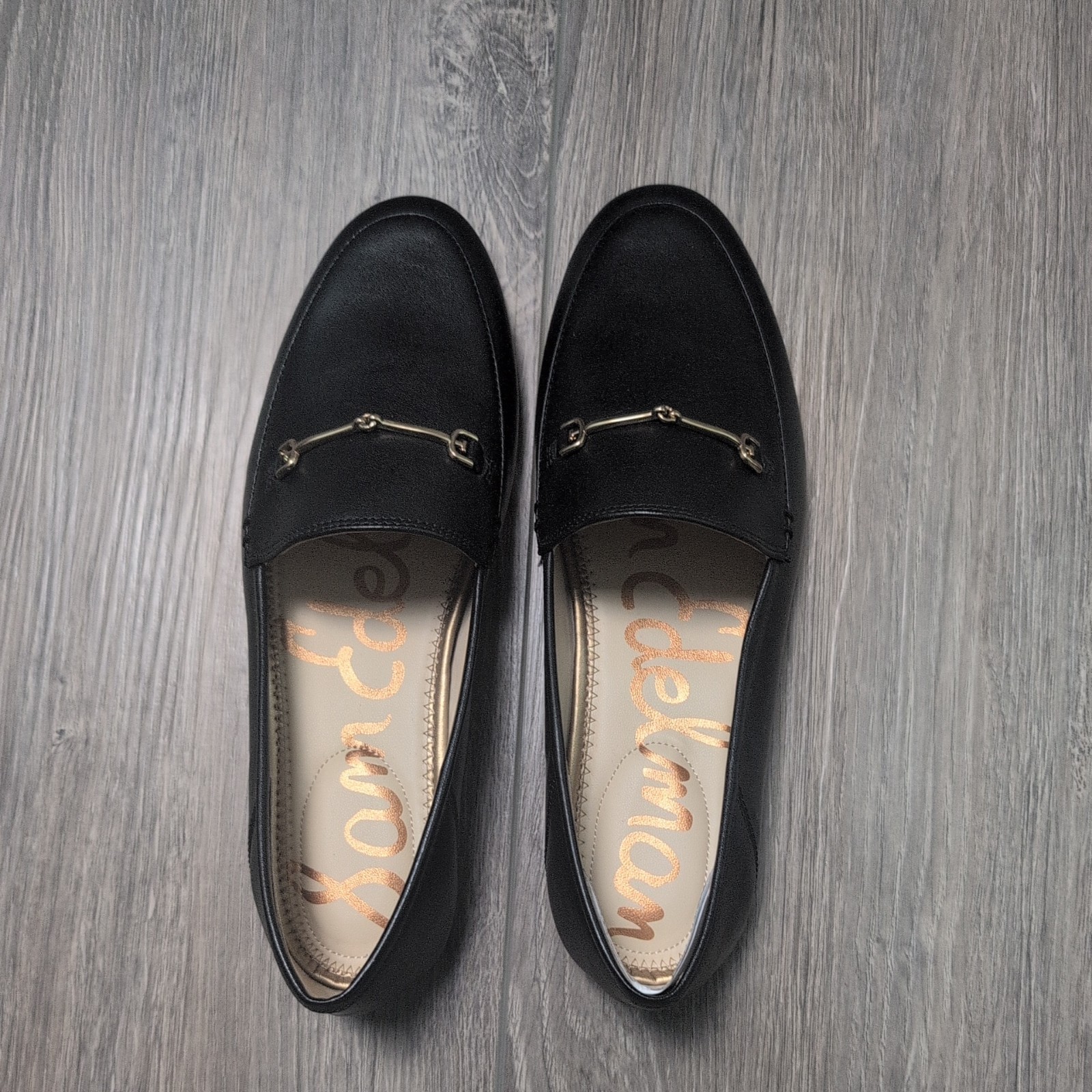 New Sam Edelman Women\'s Loraine Leather Bit Buckle - Black Navy Size 4 M EU 36 New Sam Edelman Women\'s Loraine Leather Bit Buckle - Black Navy Size 4 M EU 36