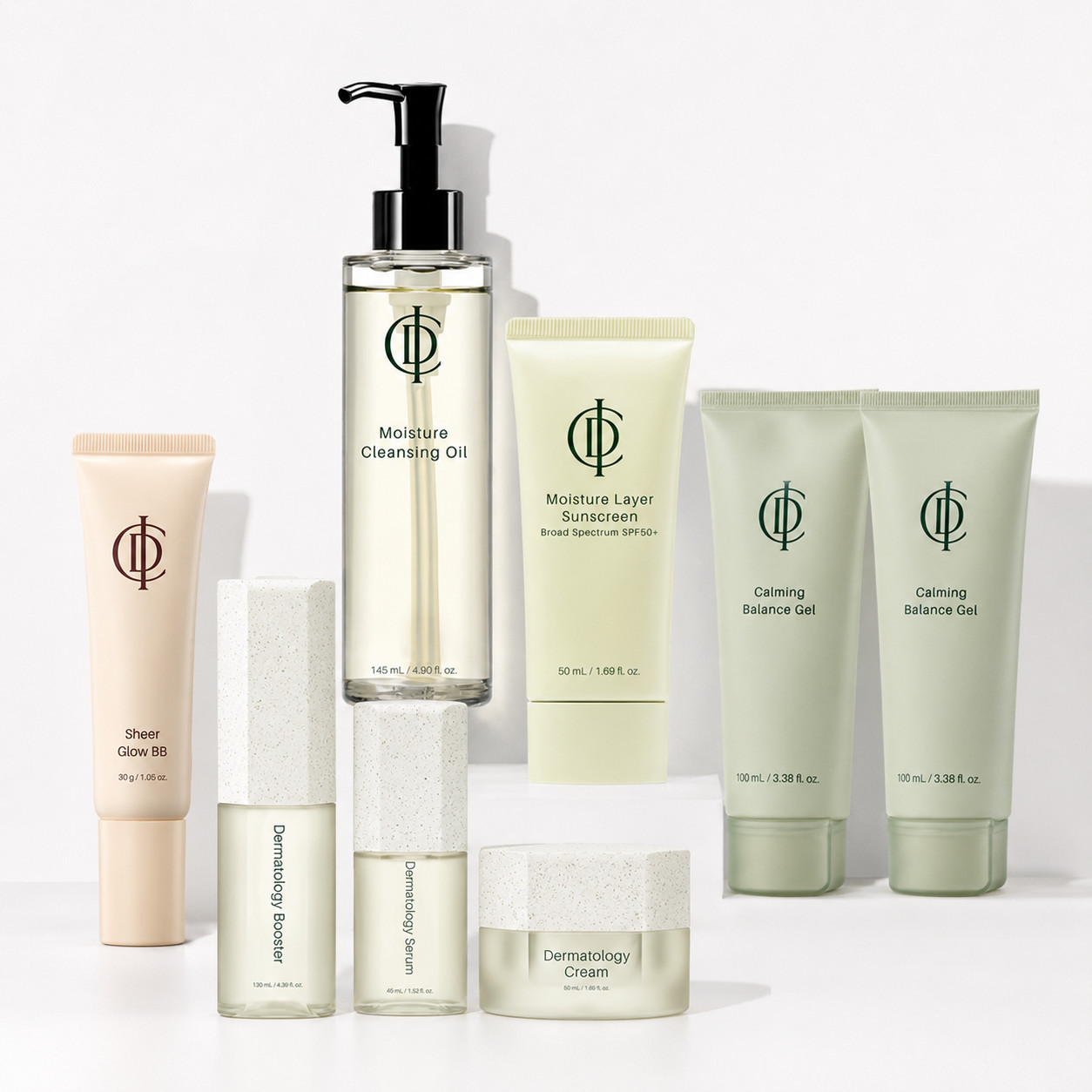 NEW ICD 8PC Face Care Combo BB Cream Cleanser Sunscreen Gel Booster Serum Cream