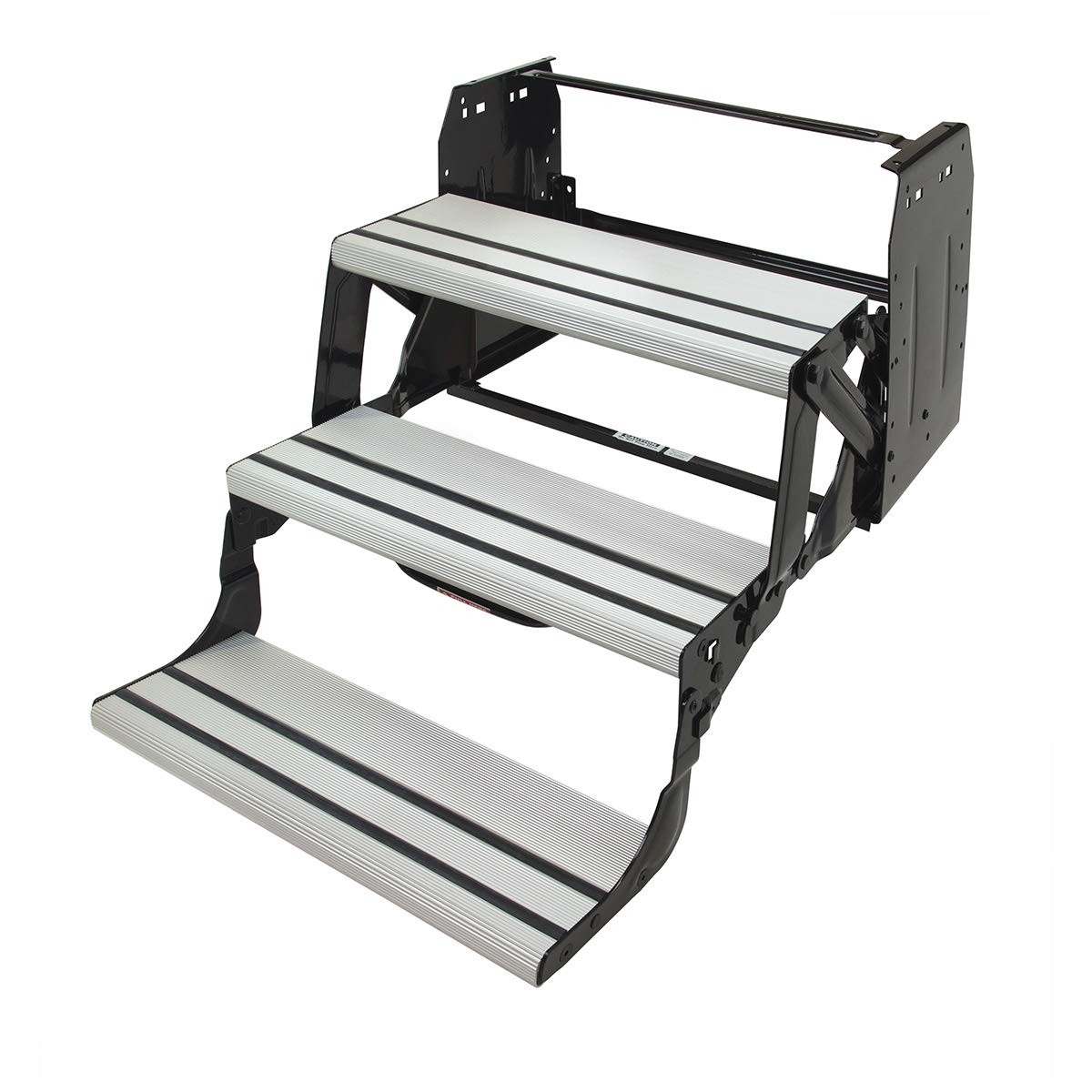 Lippert Components Alumi Tread Triple Manual Step Black 432696 Lippert Components Alumi Tread Triple Manual Step Black 432696
