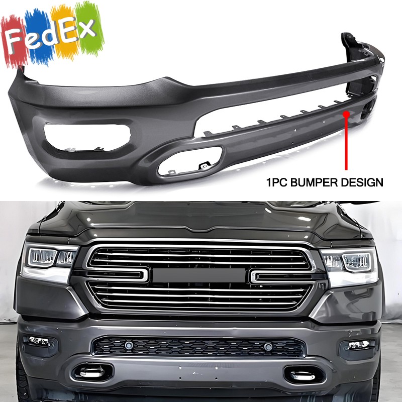 Fits 2019-24 Ram 1500 New Body Style Granite Crystal Steel Front Bumper Face Bar