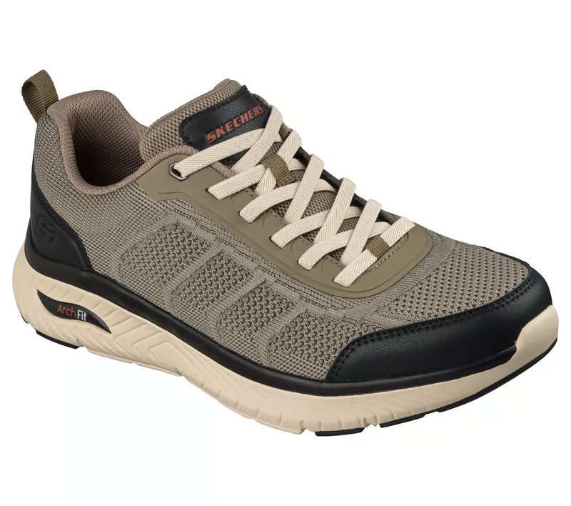 NEW MENS SKECHERS RELAXED FIT ARCH FIT CROSSER ESMOND Khaki KNIT Shoes