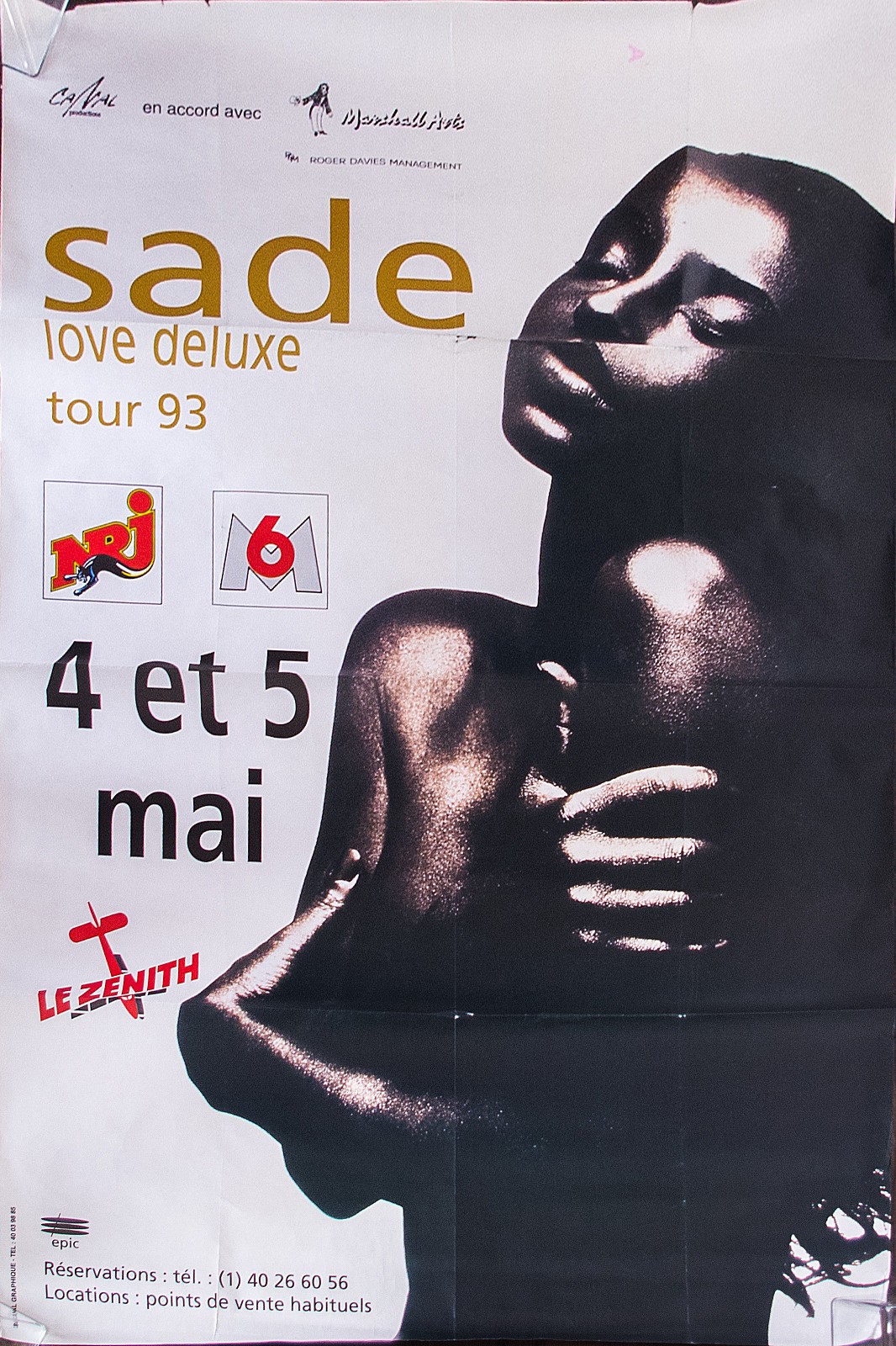 SADE LOVE DELUXE 1993 French Grande Rolled Vintage Music Poster Original SADE LOVE DELUXE 1993 French Grande Rolled Vintage Music Poster Original
