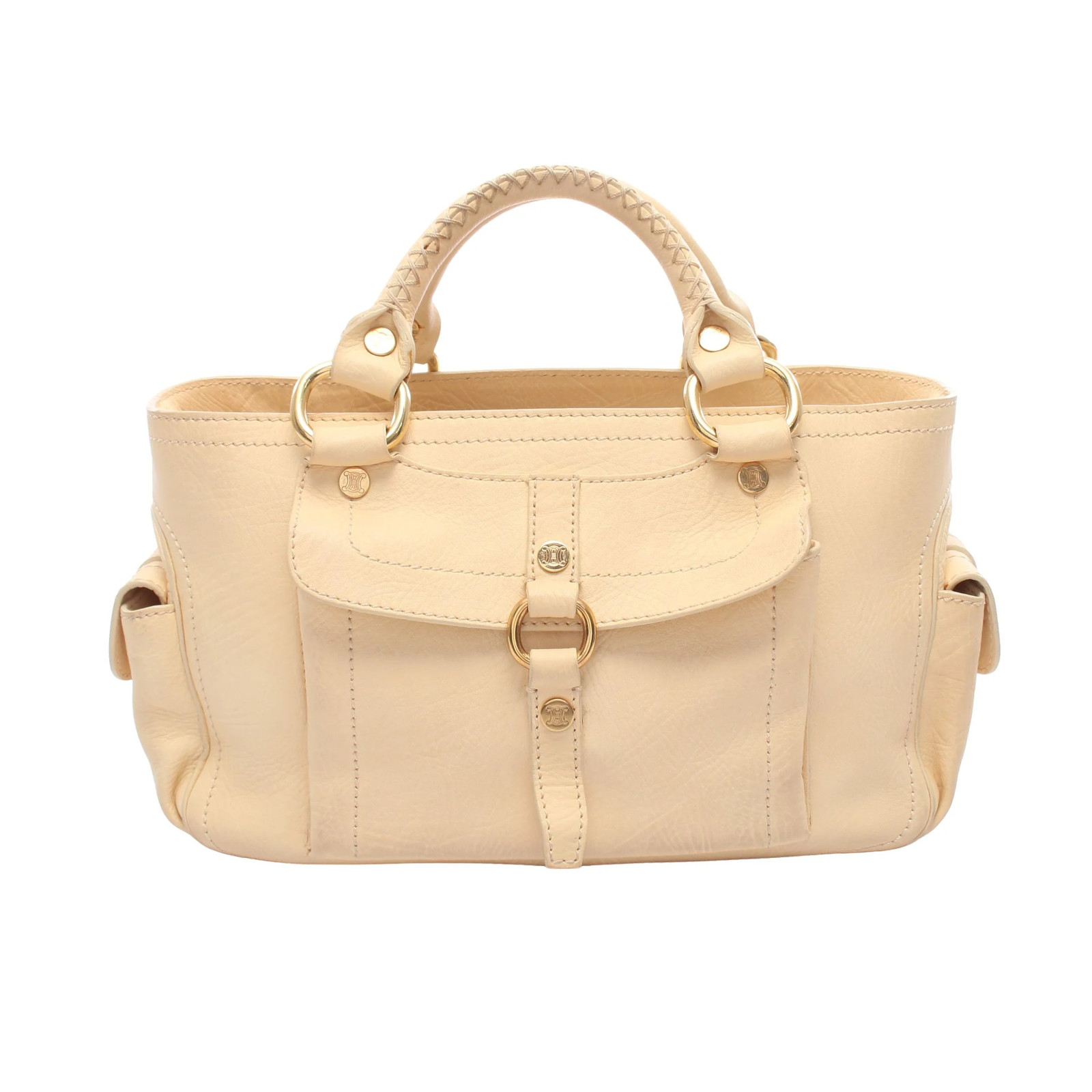 CELINE Boogie Bag Handbag Leather Light Beige
