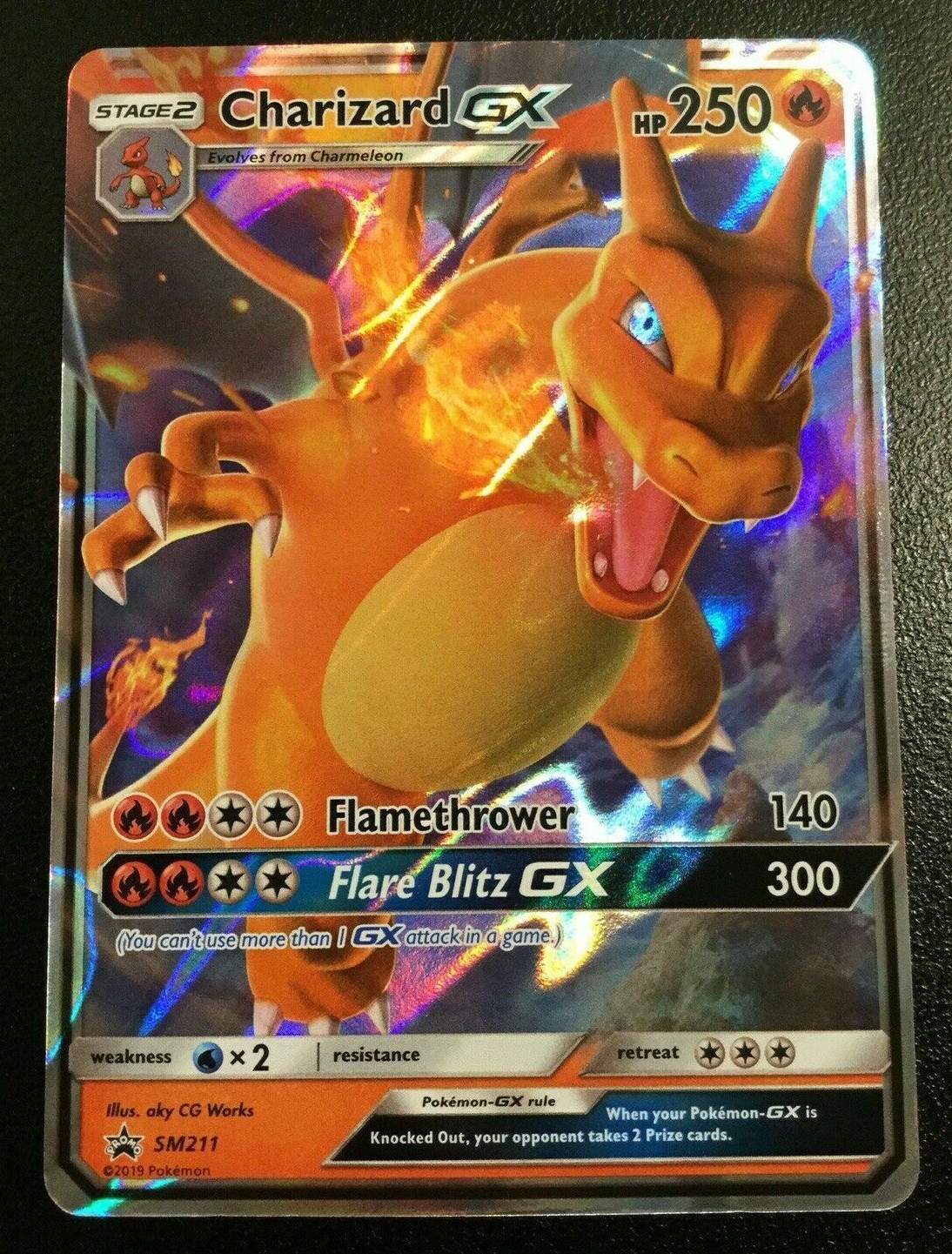 ULTRA RARE Charizard GX Pokemon SM211 Black Star Promo Holo Hidden Fates - LP ULTRA RARE Charizard GX Pokemon SM211 Black Star Promo Holo Hidden Fates - LP