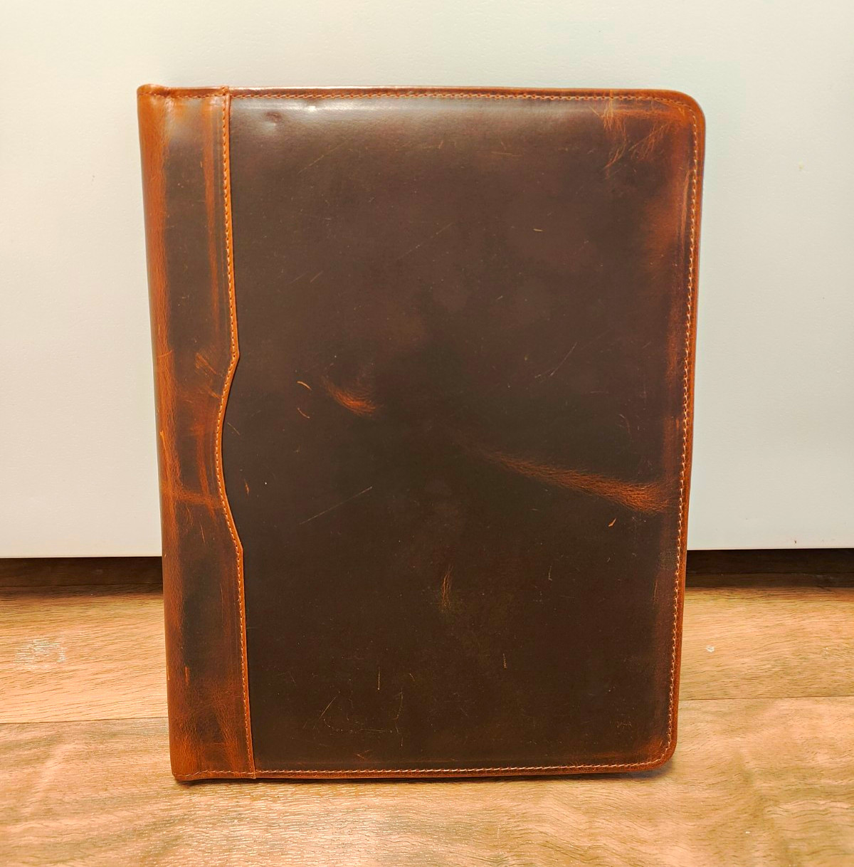 New Brown Leather Organizer Portfolio Binder 8.5x11 Letter Size 1.5