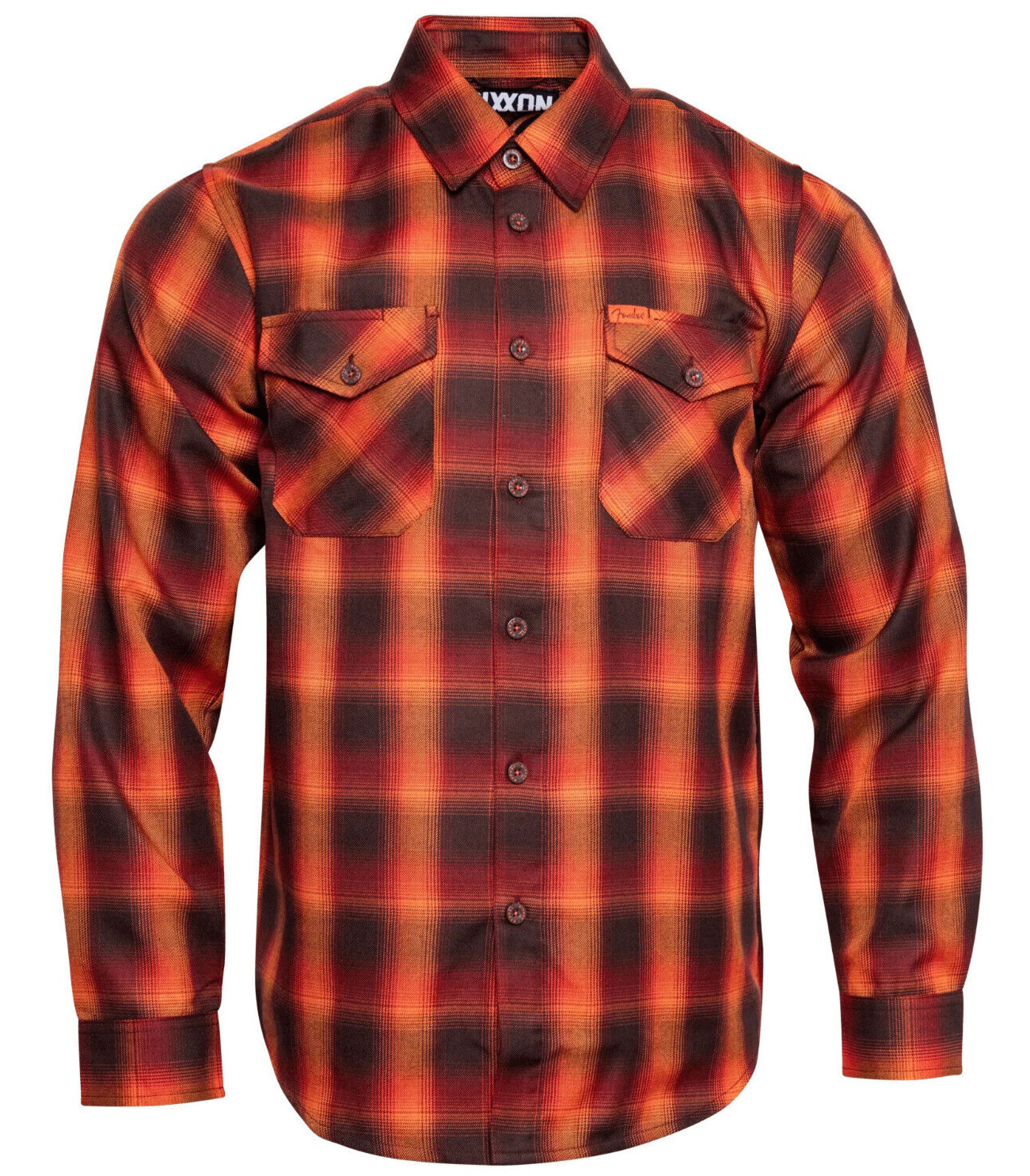 Dixxon Fender Stratocaster Guitar Orange Brown Plaid Flannel Shirt