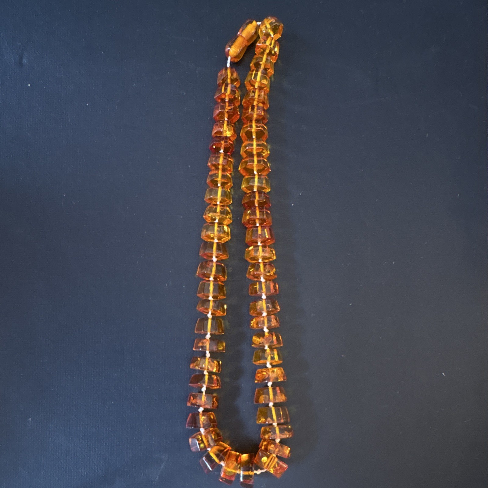 53g Vintage Baltic Amber Necklace Faceted Wheel Disk Rondelle Beads UV tested 53g Vintage Baltic Amber Necklace Faceted Wheel Disk Rondelle Beads UV tested