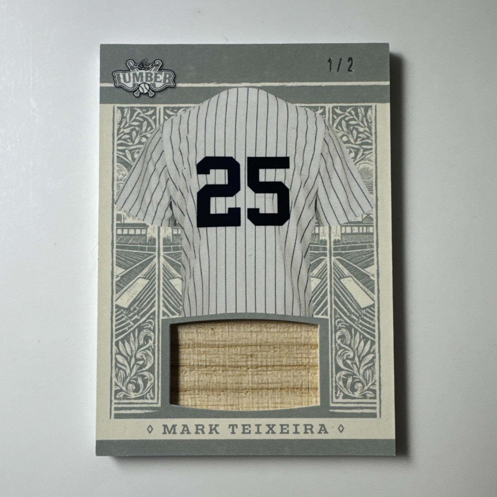 2025 Leaf Lumber Mark Teixeira Game Used Lumber GL-79 Game-Used Bat Silver /2