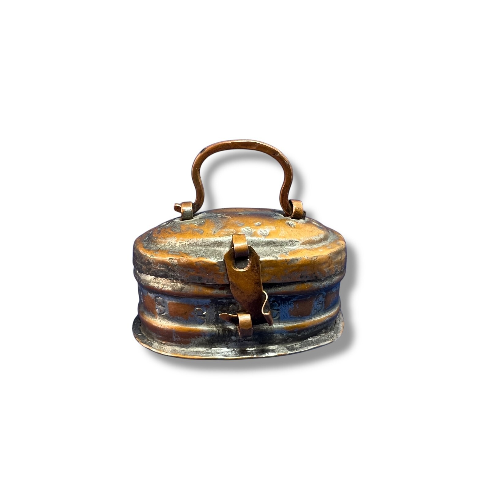 Antique VTG Turkish Hand Hammered Metal Soap Box W/drain Holes Clasp Fitted Lid Antique VTG Turkish Hand Hammered Metal Soap Box W/drain Holes Clasp Fitted Lid
