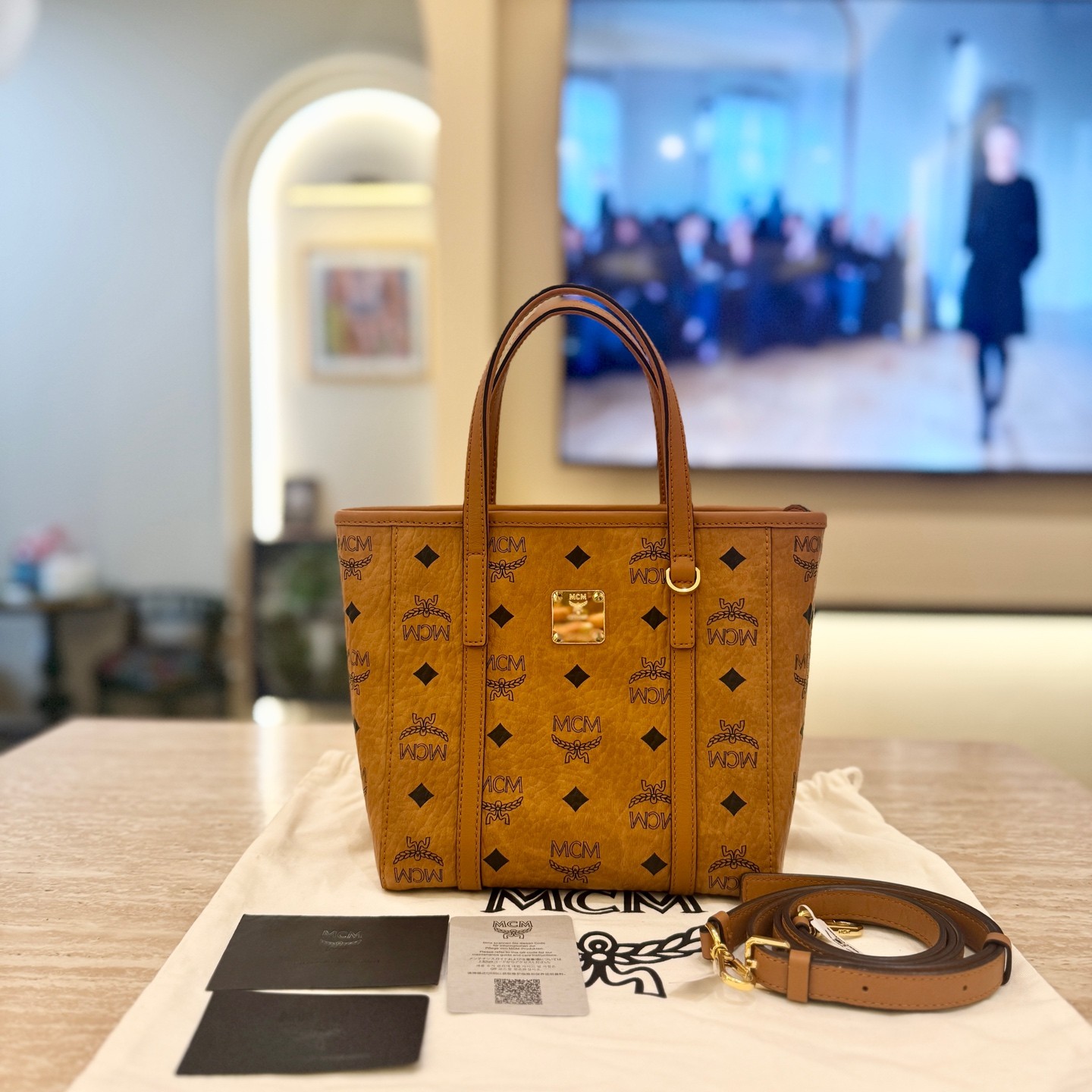MCM Visetos Small Reversible Tote Bag