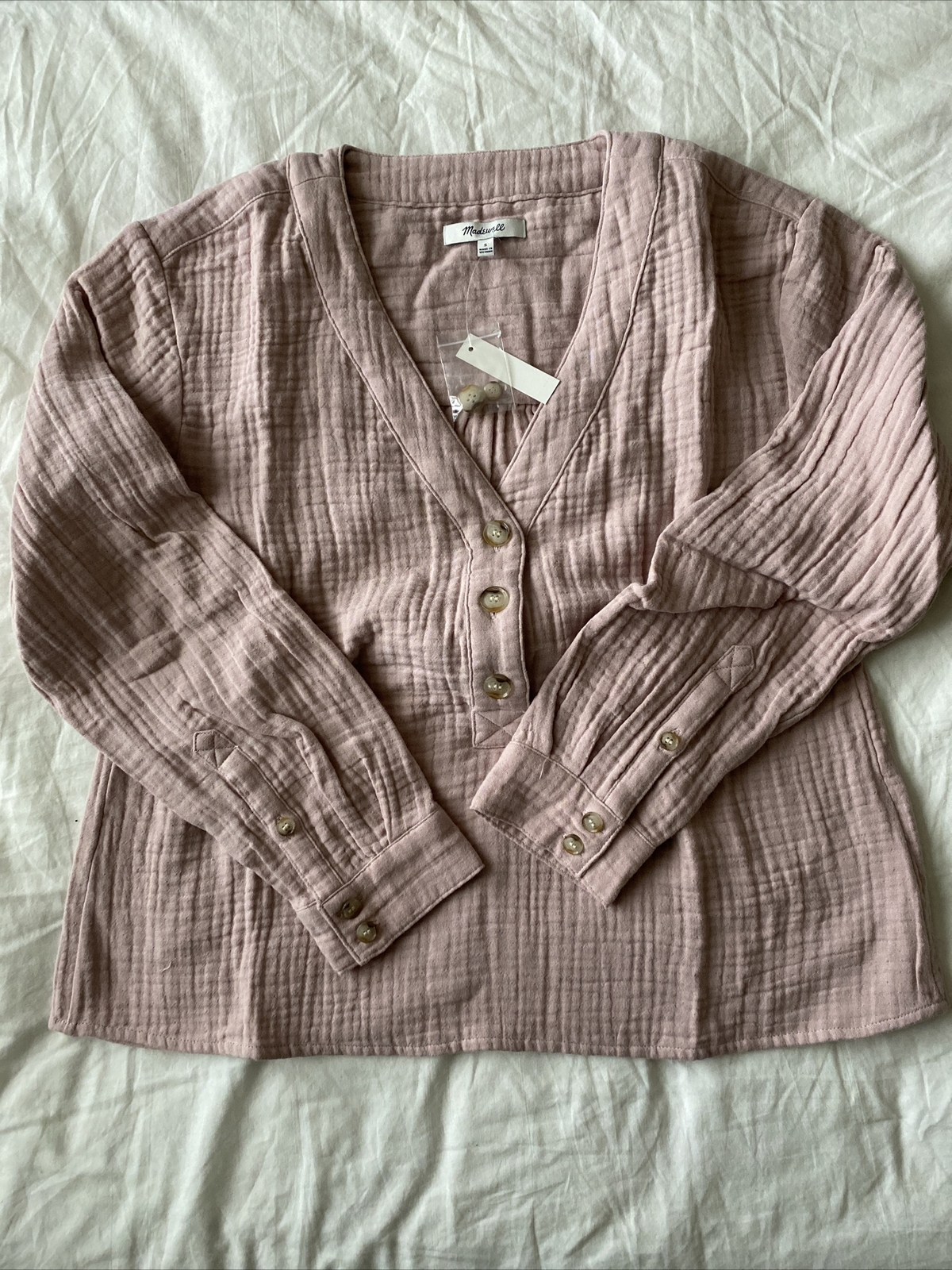 Madewell pink long sleeve womens size Small $78