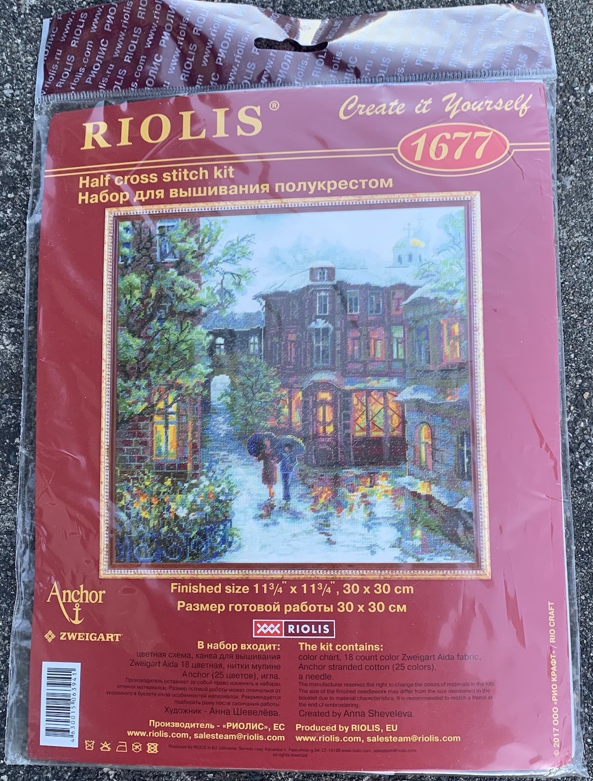 Riolis Counted Half Cross Stitch Kit Rainy Summer Urban Landscape NIP