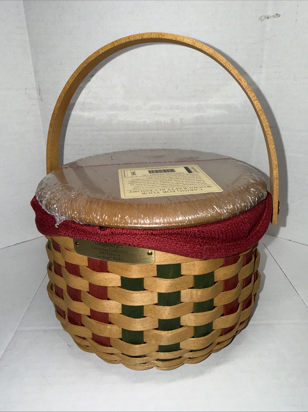 2003 Longaberger Christmas Collection Caroling Basket With Lid, Liner & Protecto 2003 Longaberger Christmas Collection Caroling Basket With Lid, Liner & Protecto