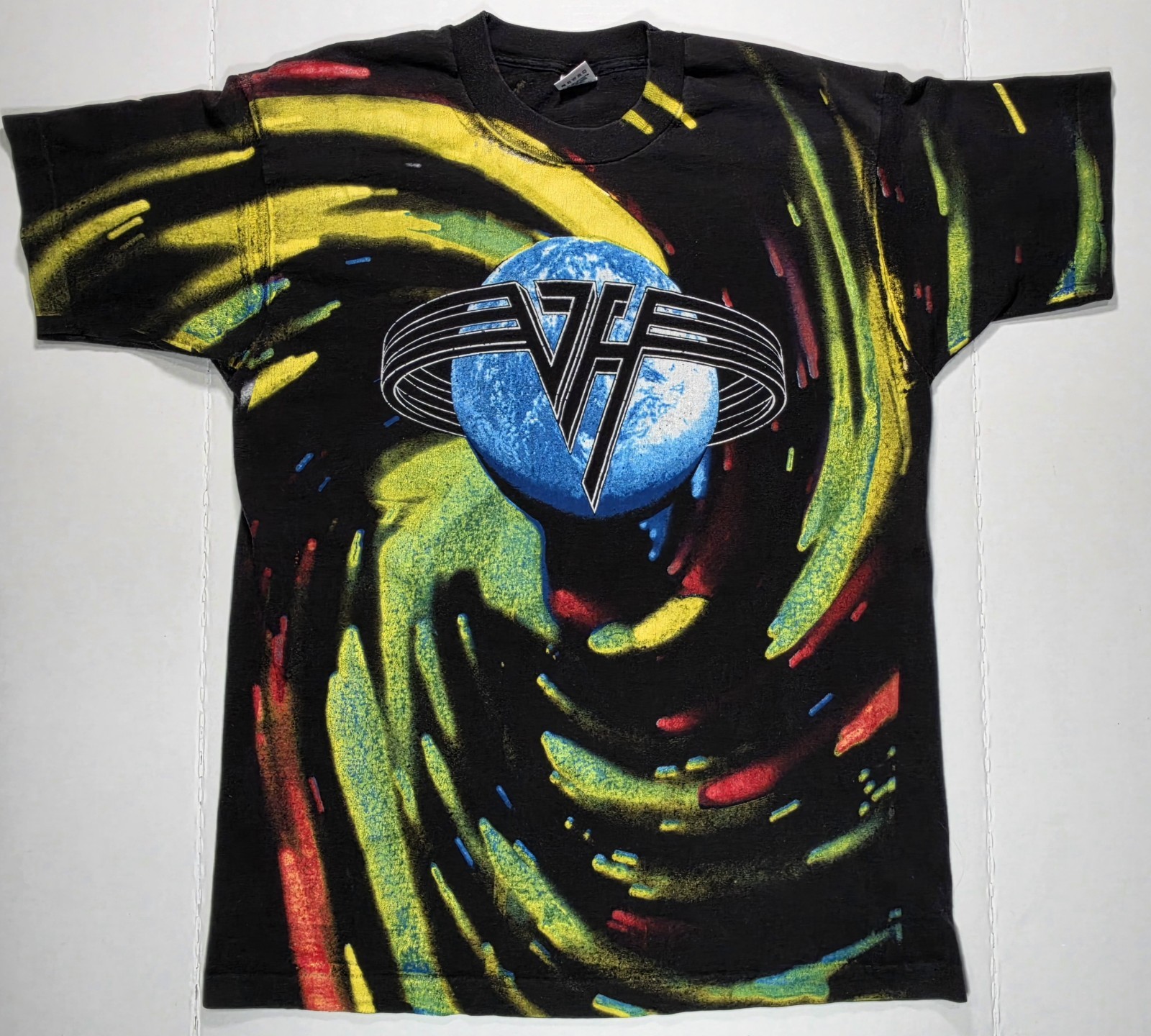 Vintage 1993 Van Halen Live World Tour All Over Print Music Promo T-Shirt Sz L Vintage 1993 Van Halen Live World Tour All Over Print Music Promo T-Shirt Sz L