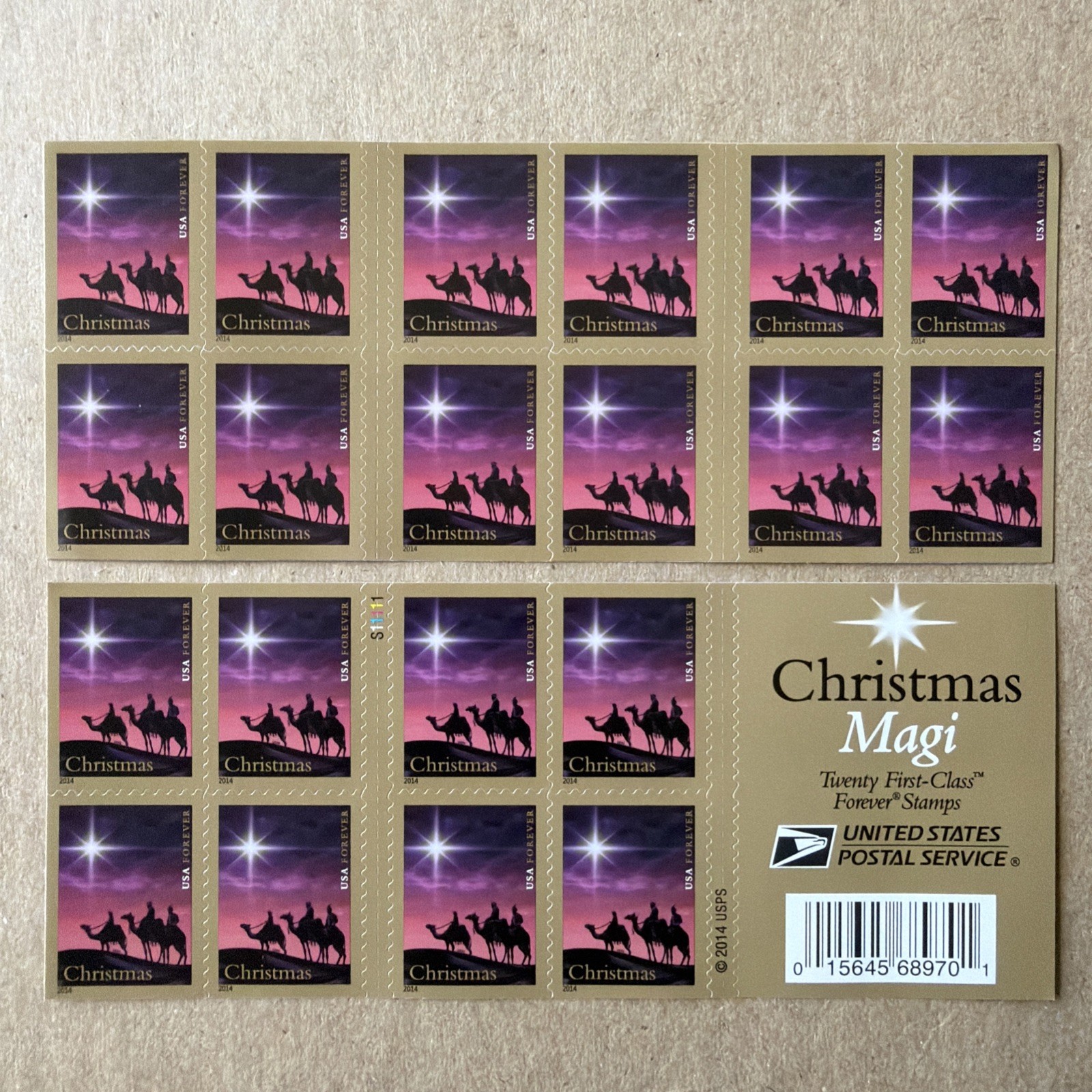 Christmas Magi 2014 USPS Forever Stamps - Book of 20 Scott #4945a (MNH)