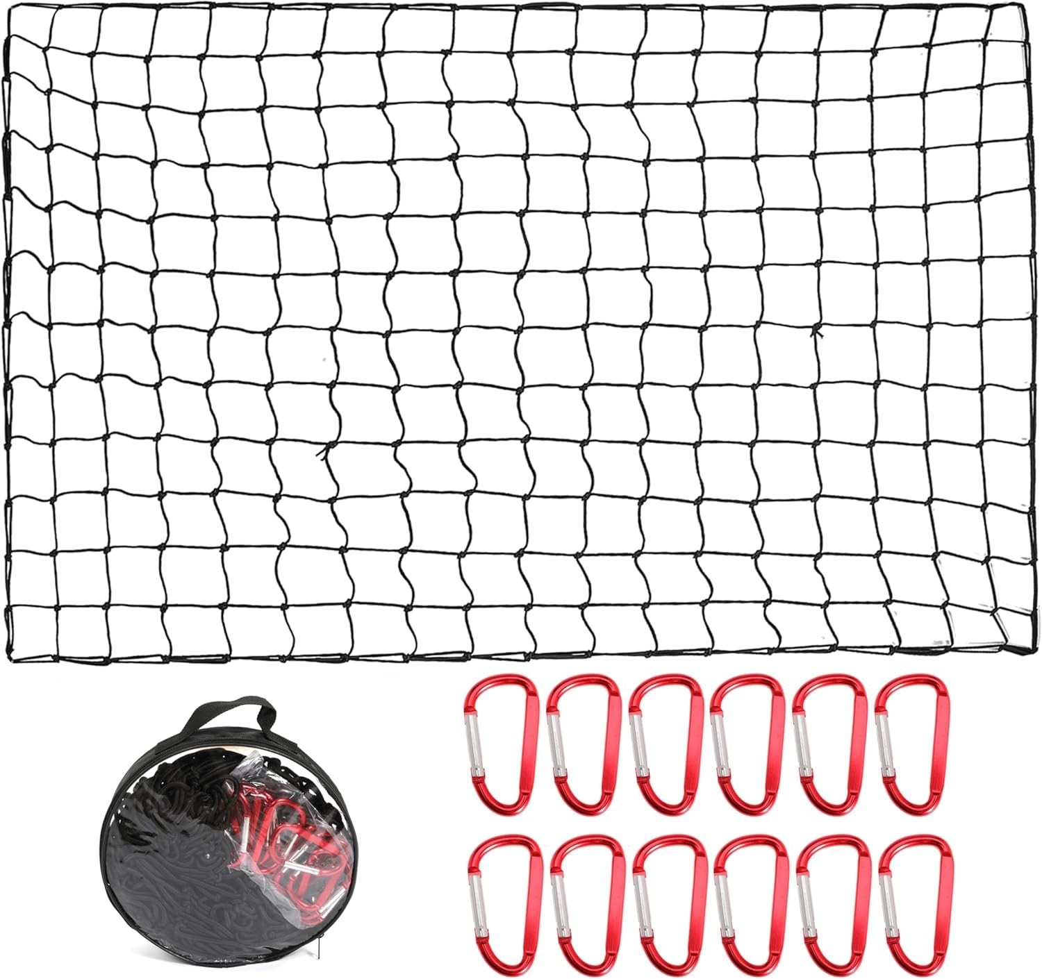 Cargo Net for Pickup Truck Bed, 4' x 6' Stretches to 8' x 12' Heavy Duty
