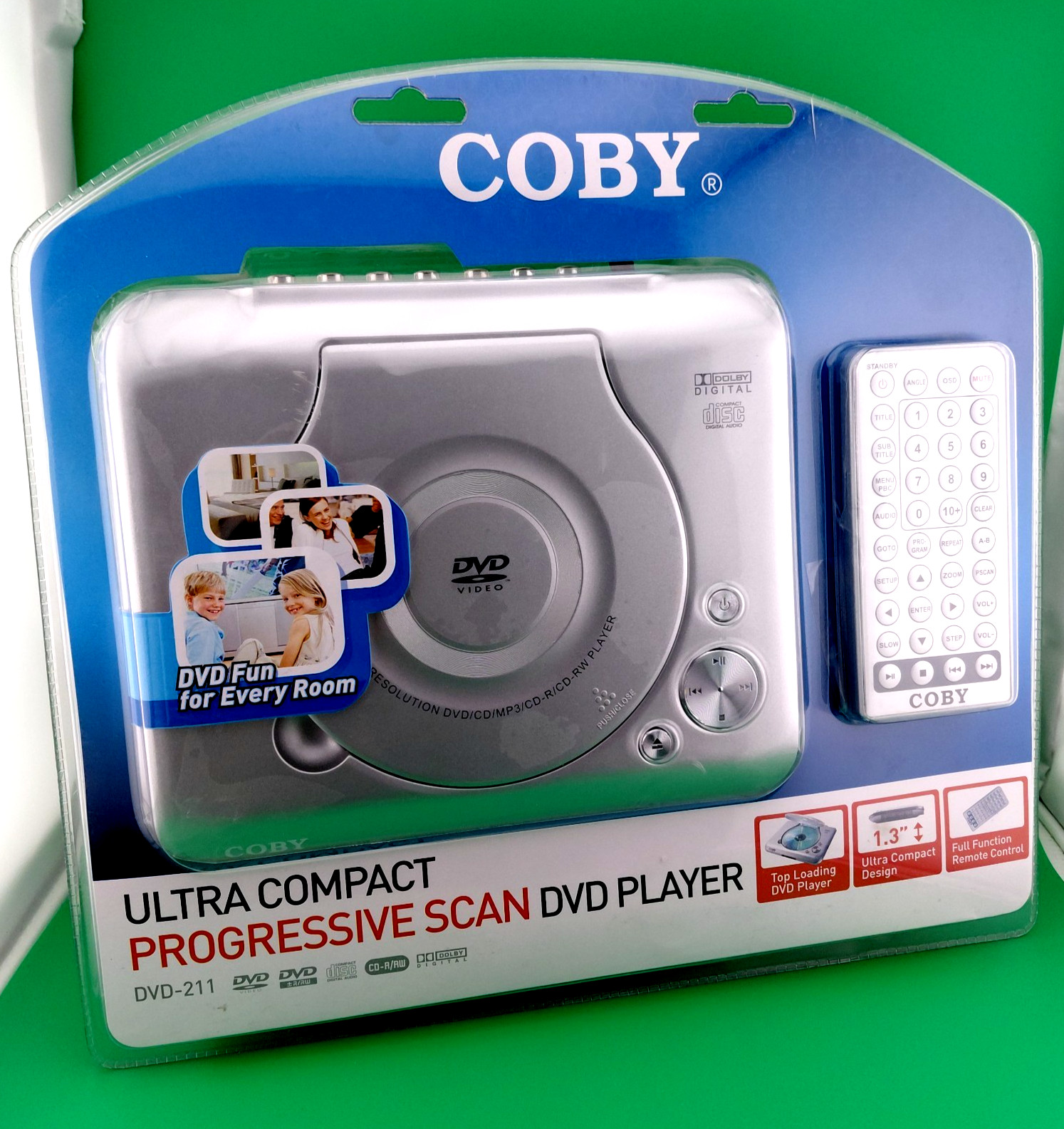 Coby DVD-211 Ultra Compact Progressive Scan DVD Player Silver Sealed New 