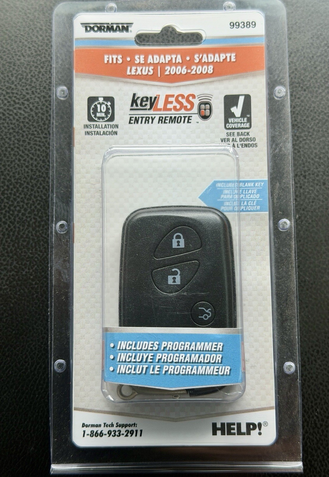Dorman 99389 Keyless Remote with Programmer - Lexus IS GS ES LS 2006-2008-NEW