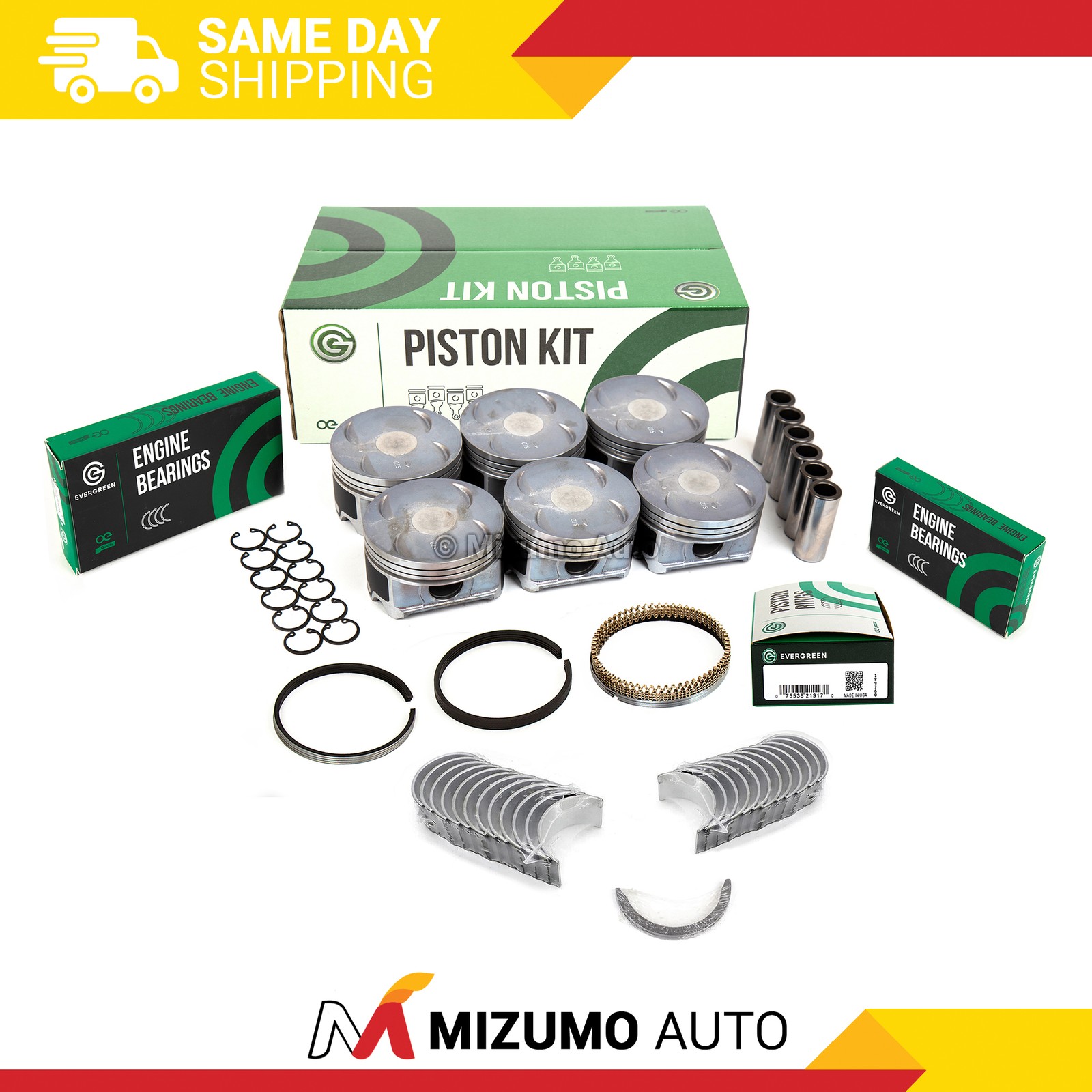 Pistons Main Rod Bearings Fit 01-08 Acura Honda J35A3 J35A4 J35A5 J35A7 J35A9