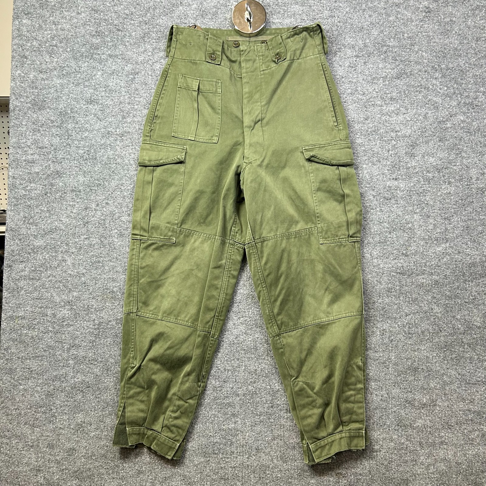 Vintage Seyntex Cargo Pants Men\'s Dutch Military Heavy Weight 31x26 Olive Green