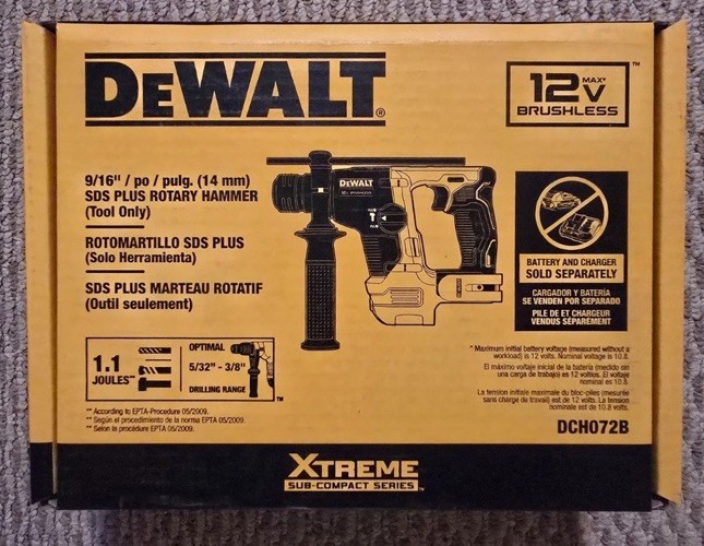 DeWalt DCH072B 12v Brushless 9/16\ DeWalt DCH072B 12v Brushless 9/16\