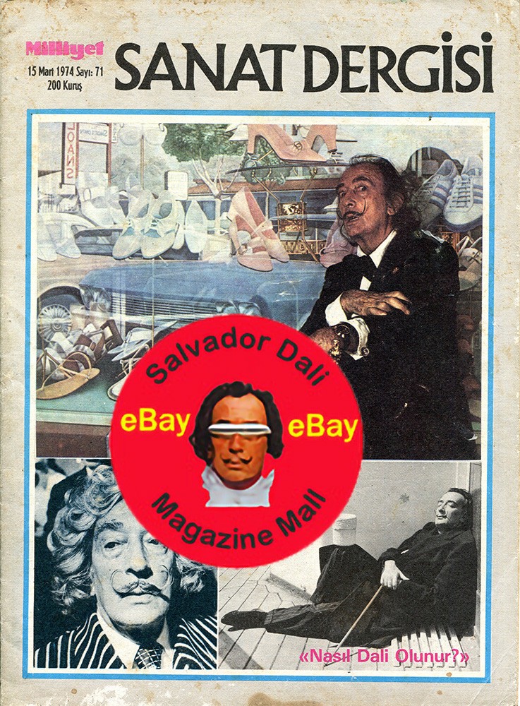 Rare 1974 Greek Magazine Sant Dergisi - Dali Cover + 3 Pg Story + 8 Photos