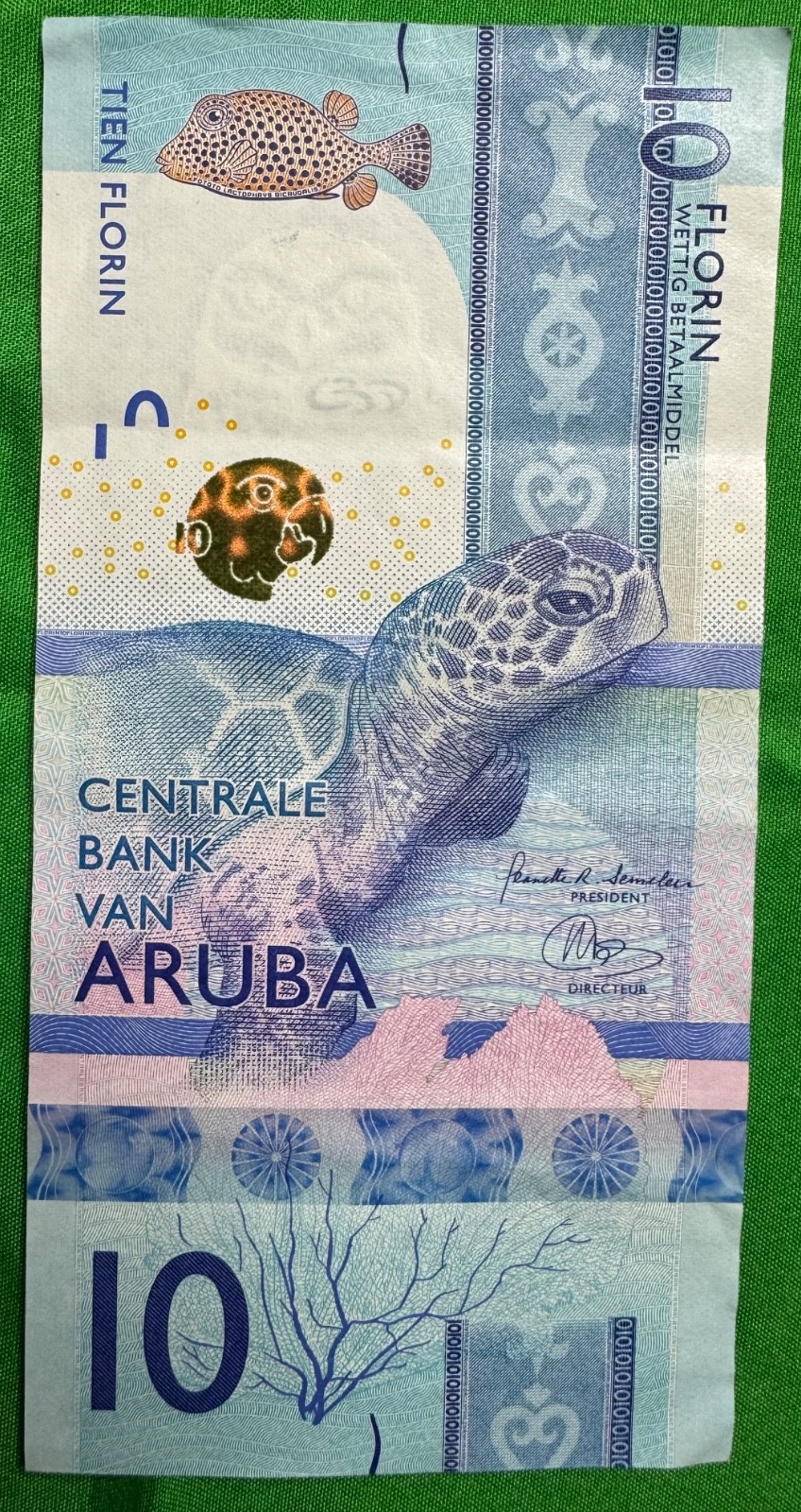 Aruba, 10 florin, 2019, P-21, Circ Spectacular with COA