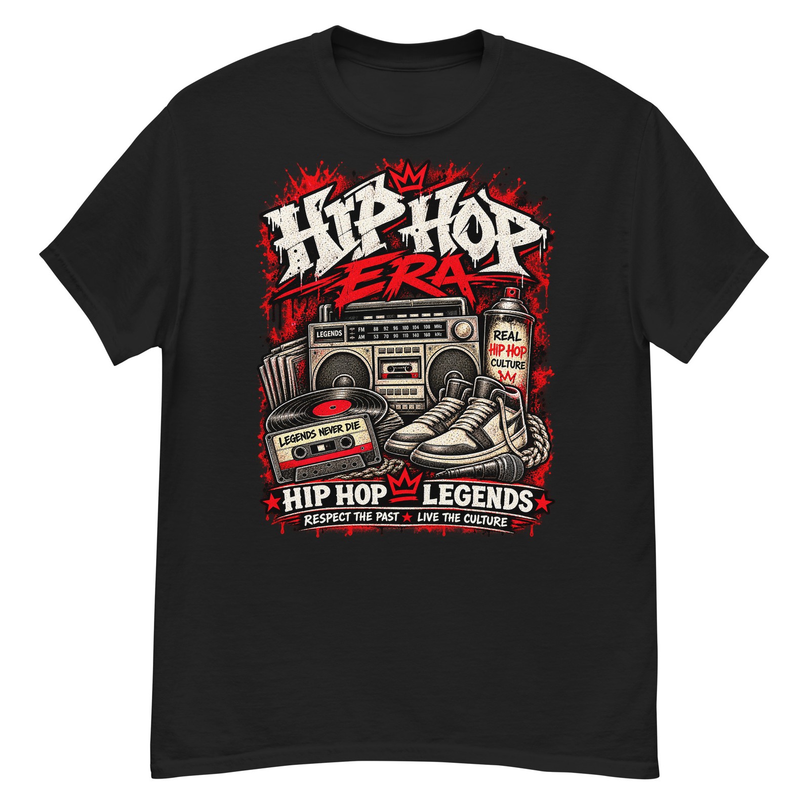 Vintage 90s Hip Hop Era Rap Graffiti T-Shirt Streetwear Retro Skater Music Tee