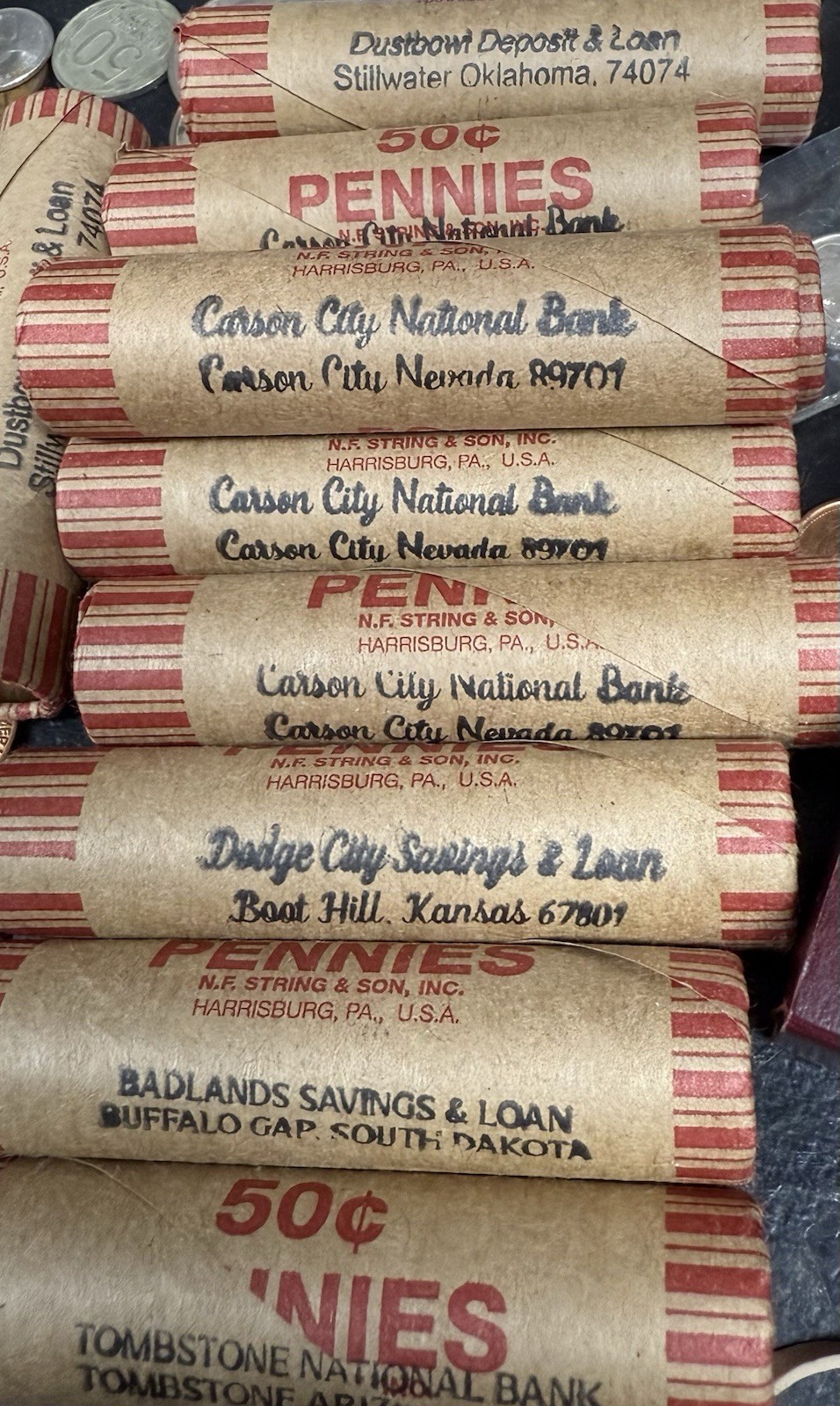 Lincoln Wheat Cents Lot Penny 1 Roll With Indian Head End 50 Coins Lincoln Wheat Cents Lot Penny 1 Roll With Indian Head End 50 Coins