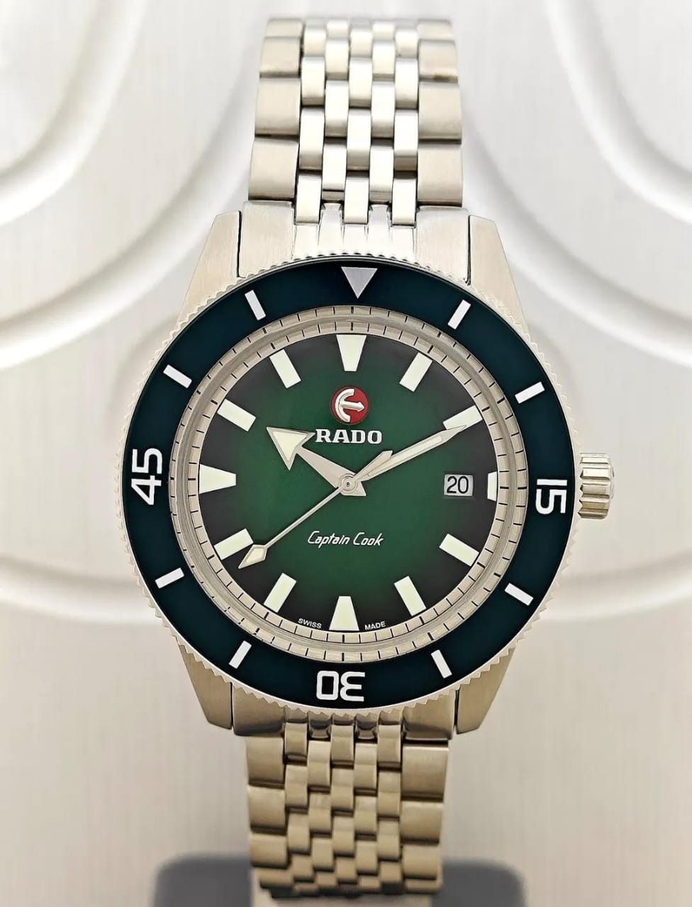 New RADO Captain Cook Automatic Stainless Steel Green Dial Men\'s Watch