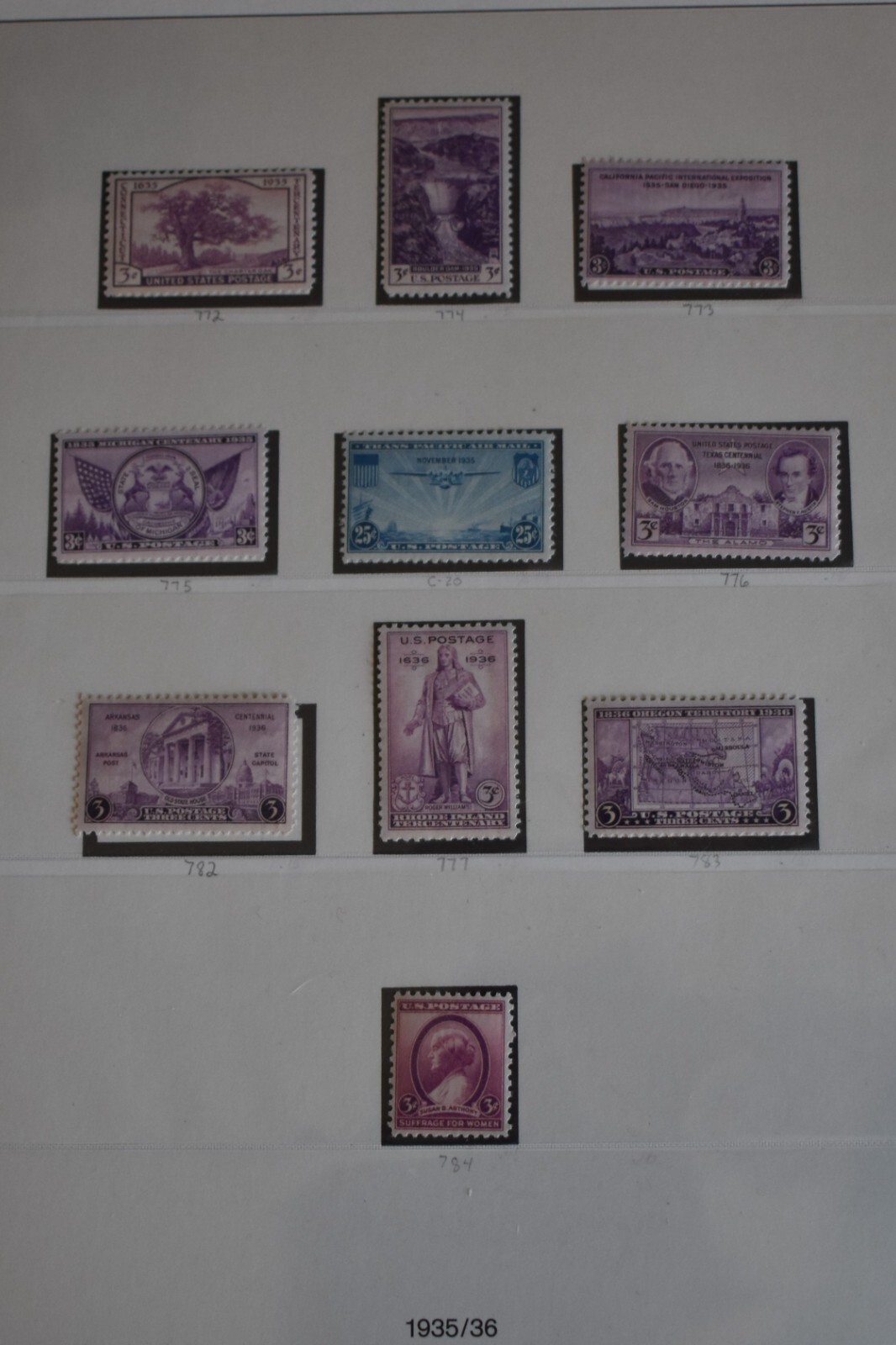 10 x US Scott 772 - 784 1935/36 NH Stamp Set 10 x US Scott 772 - 784 1935/36 NH Stamp Set