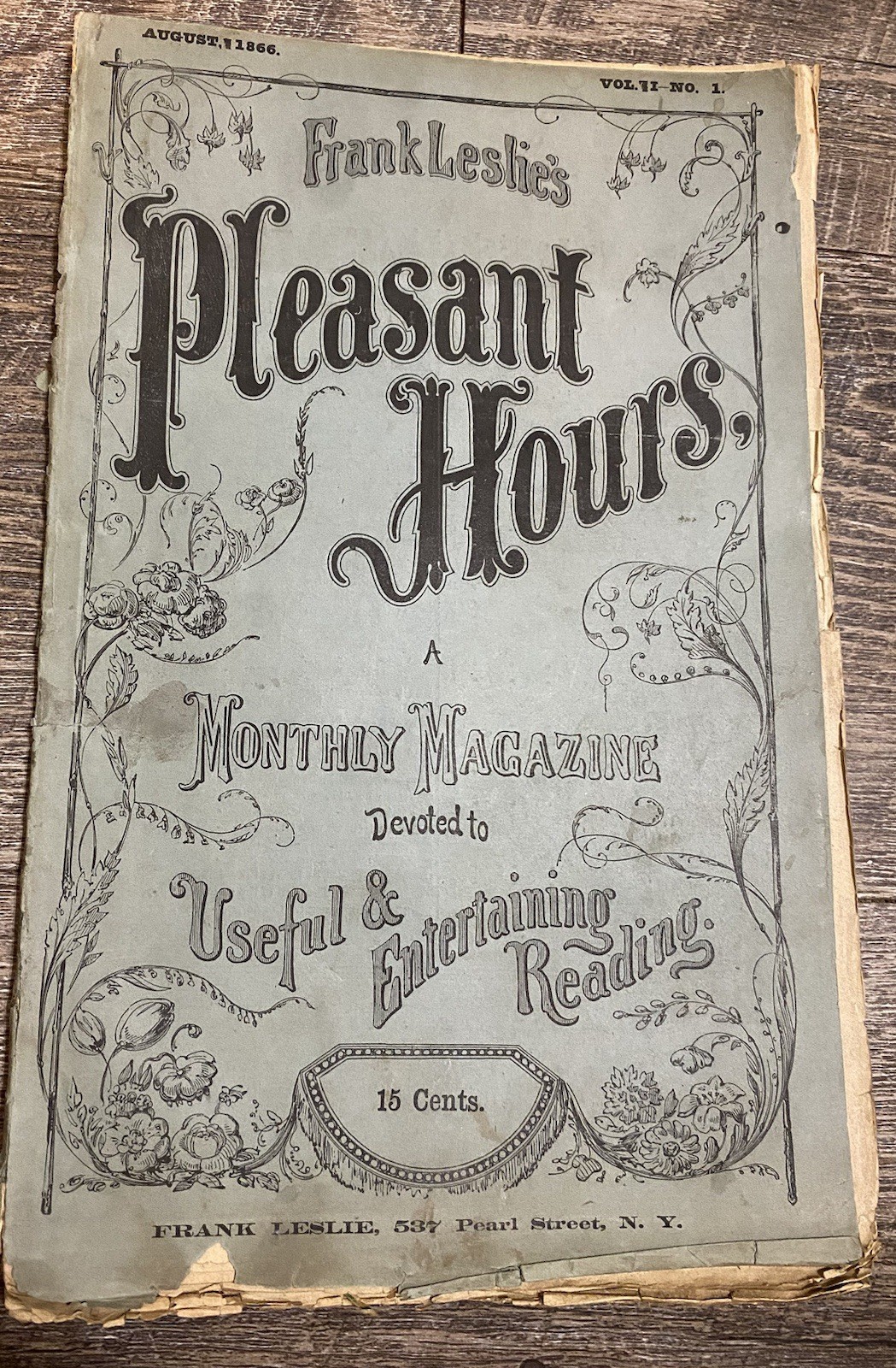 Frank Leslie’s Pleasant Hours Aug–Nov 1866 Vol I Nos 1–4 Antique Magazines