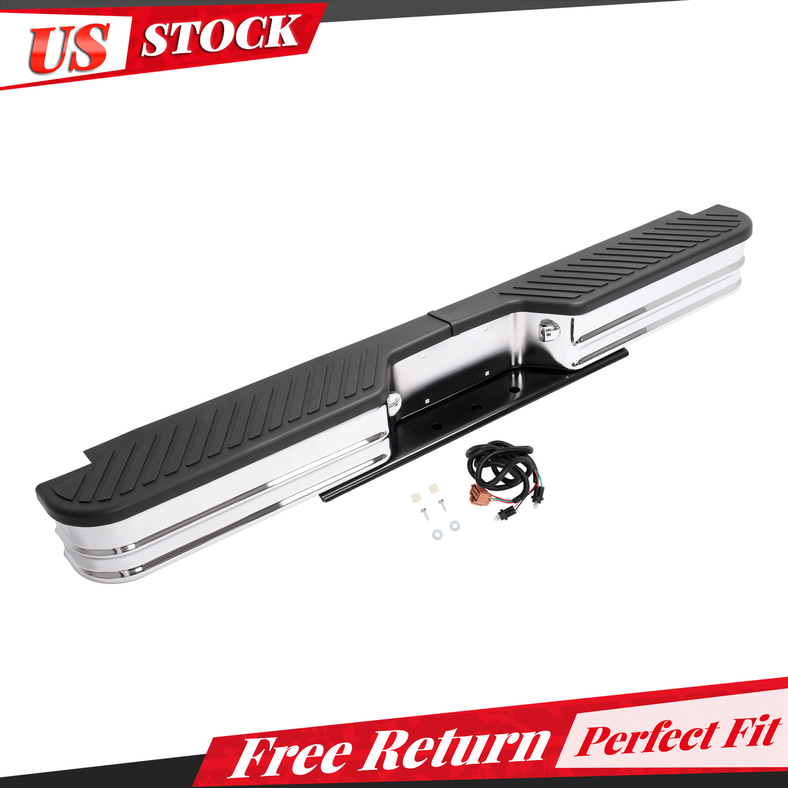 Universal  Steel Step Rear Bumper Assembly Fleetside Chrome  New F-Series F-250