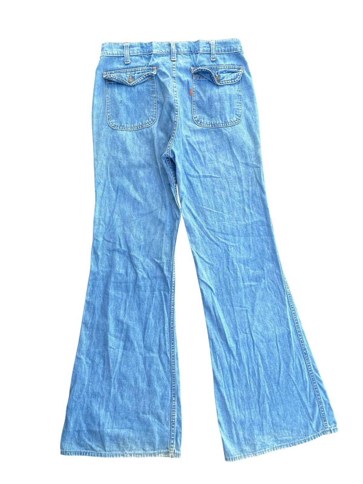 Vintage 70s Levi\'s Women\'s Flared Orange Tab Light Wash Denim Mid Rise Size 33 Vintage 70s Levi\'s Women\'s Flared Orange Tab Light Wash Denim Mid Rise Size 33