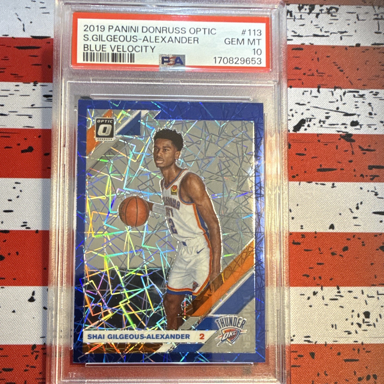 Panini 2019-20 Donruss Optic Shai Gilgeous-Alexander #113 Blue Velocity PSA 10