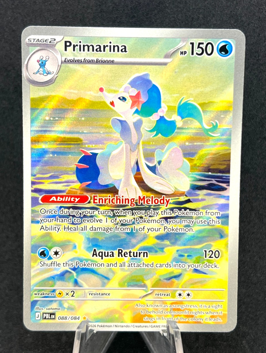 Pokemon Primarina 088/084 Pitch Black Illustration Rare IR Near Mint