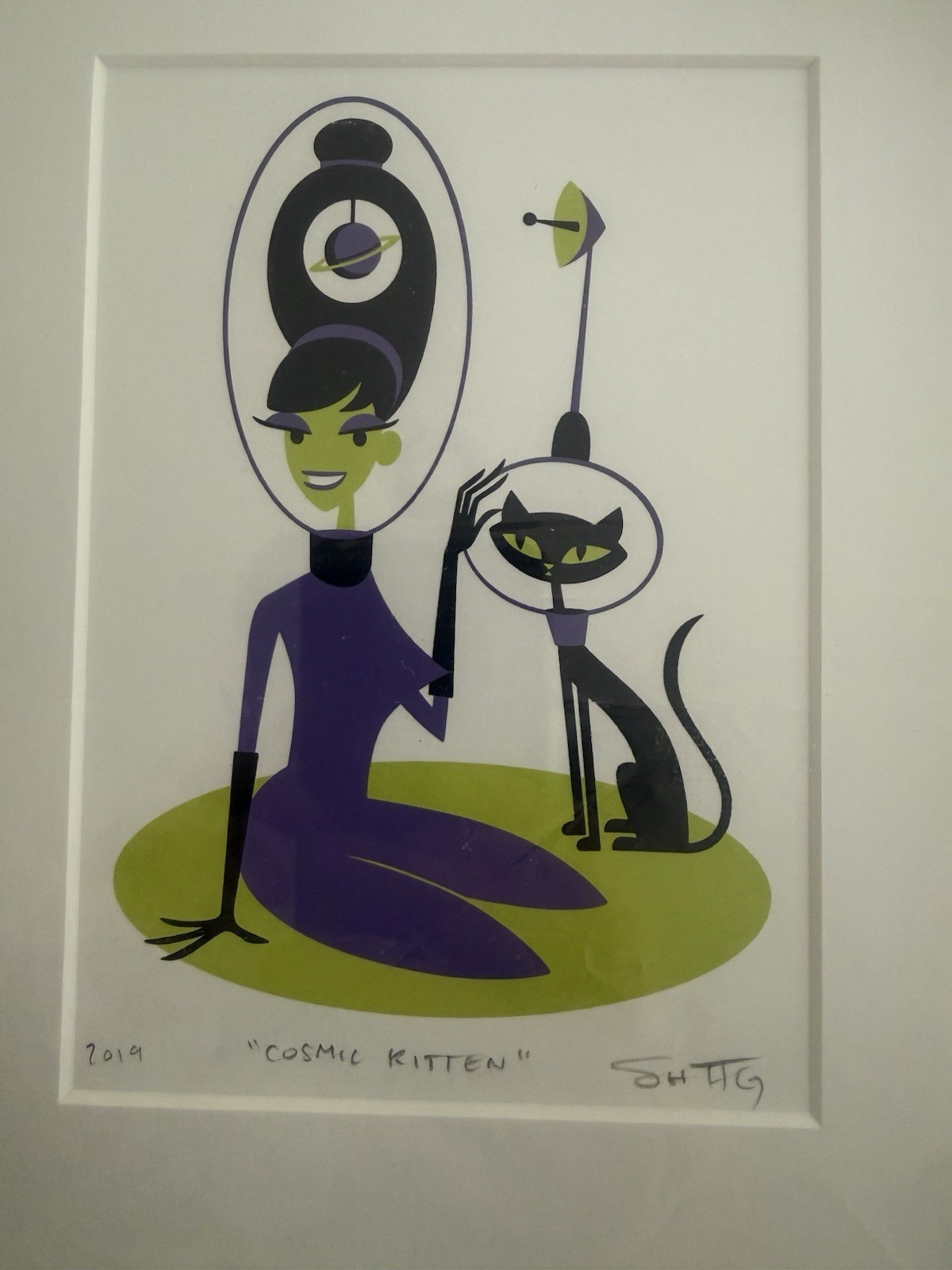 SHAG (Josh Agle) Cosmic Kitten, Original Signed Fine Art SHAG (Josh Agle) Cosmic Kitten, Original Signed Fine Art