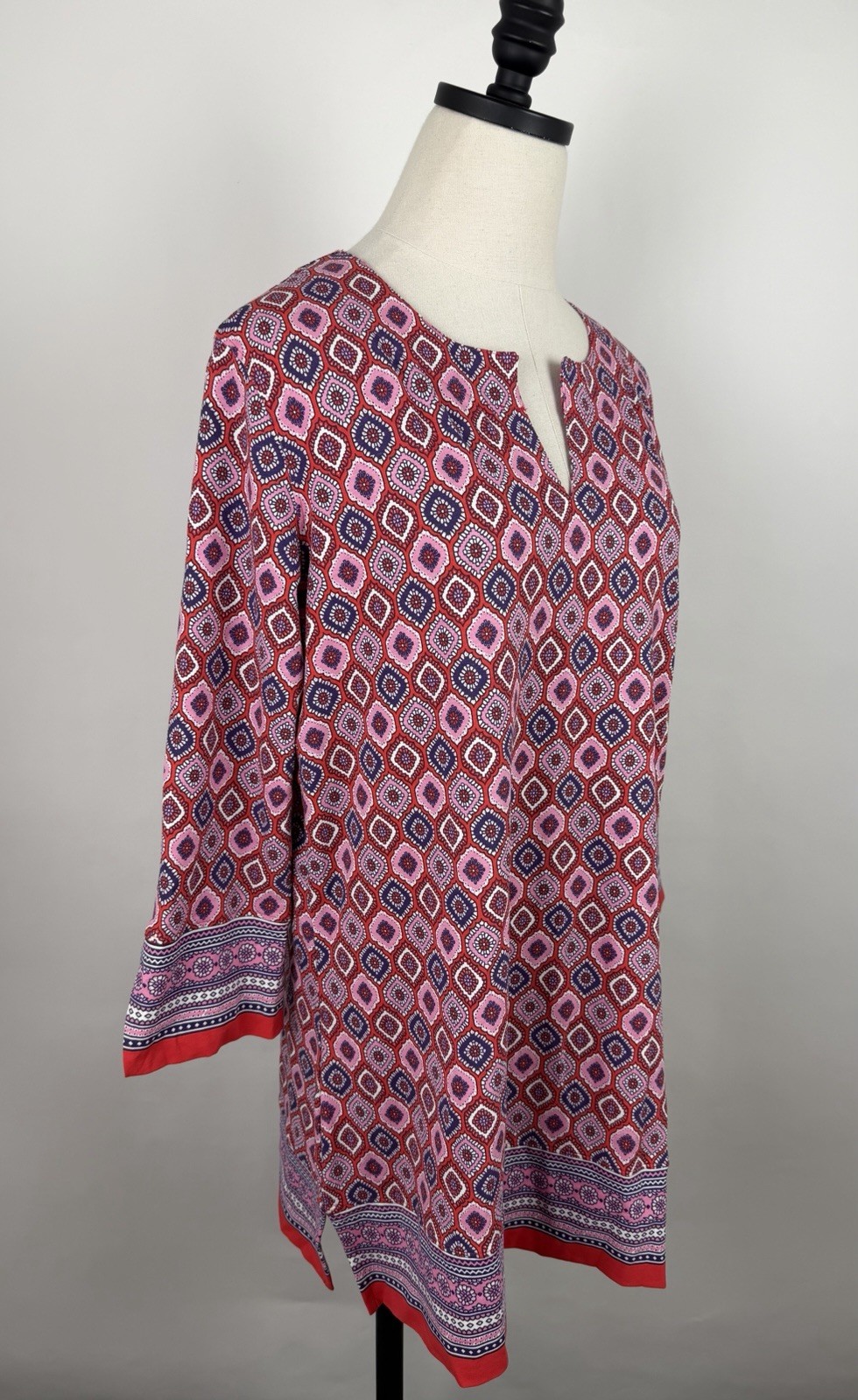 Coolibar Shirt Womens Large UPF 50+ Sun Protection St Lucia Tunic Top Paisley