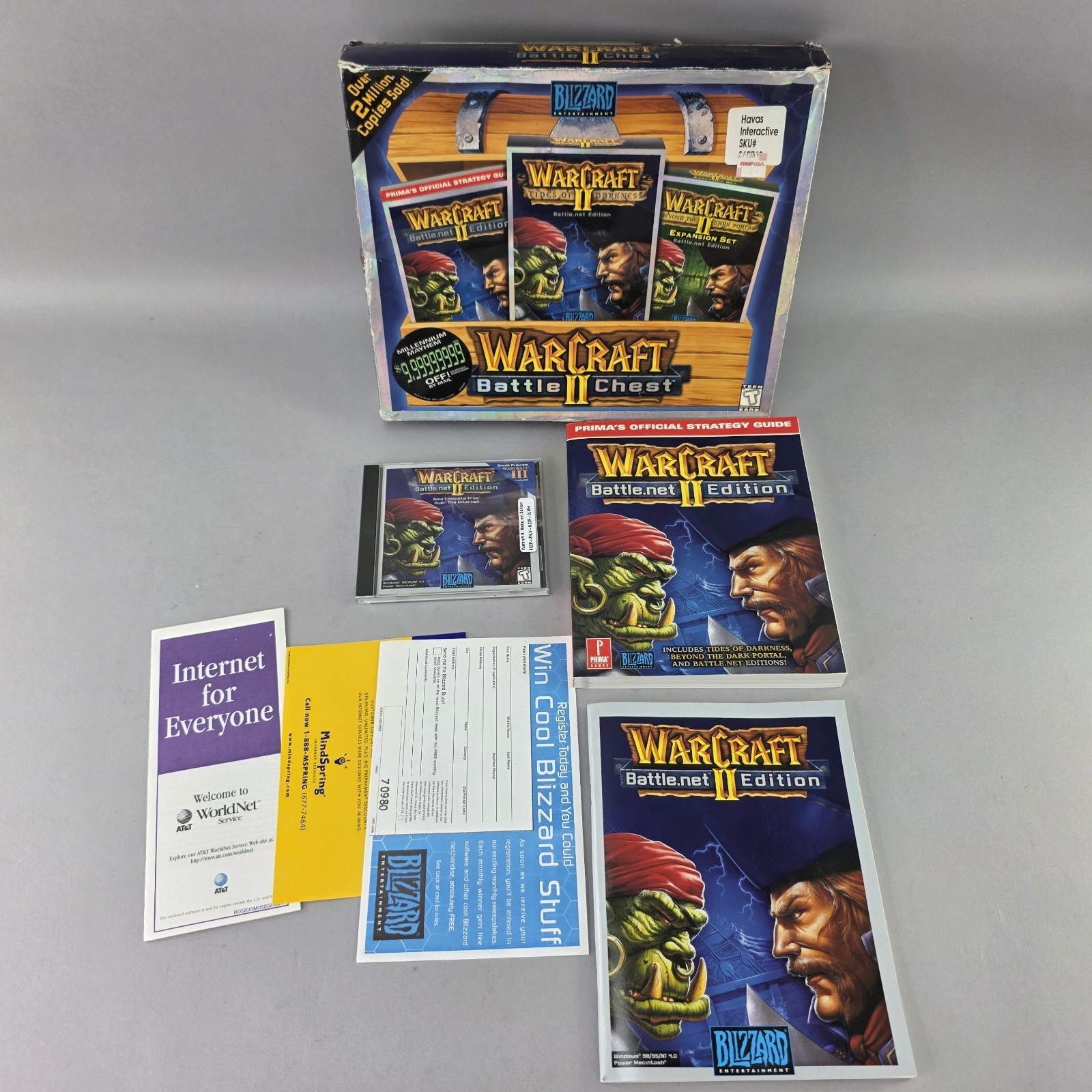 WarCraft II 2 Battle Chest (Windows/Mac, 1999) Big Box Complete