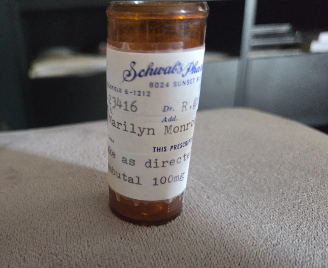 Marilyn Monroe EMPTY Bottle from Stylist Sydney Guilaroff 2-1-1962 W/Letter